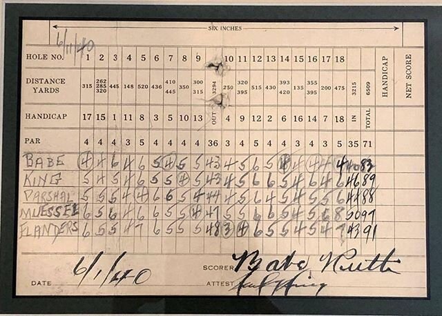 Lots of people asking who was playing golf ⛳️ in South Bend 80 years ago. The Great Bambino - that&rsquo;s who. George Herman Ruth.  At the South Bend Country Club. Now you know. Hambone&rsquo;s is the most fascinating trivia on planet earth. .
.
.
.