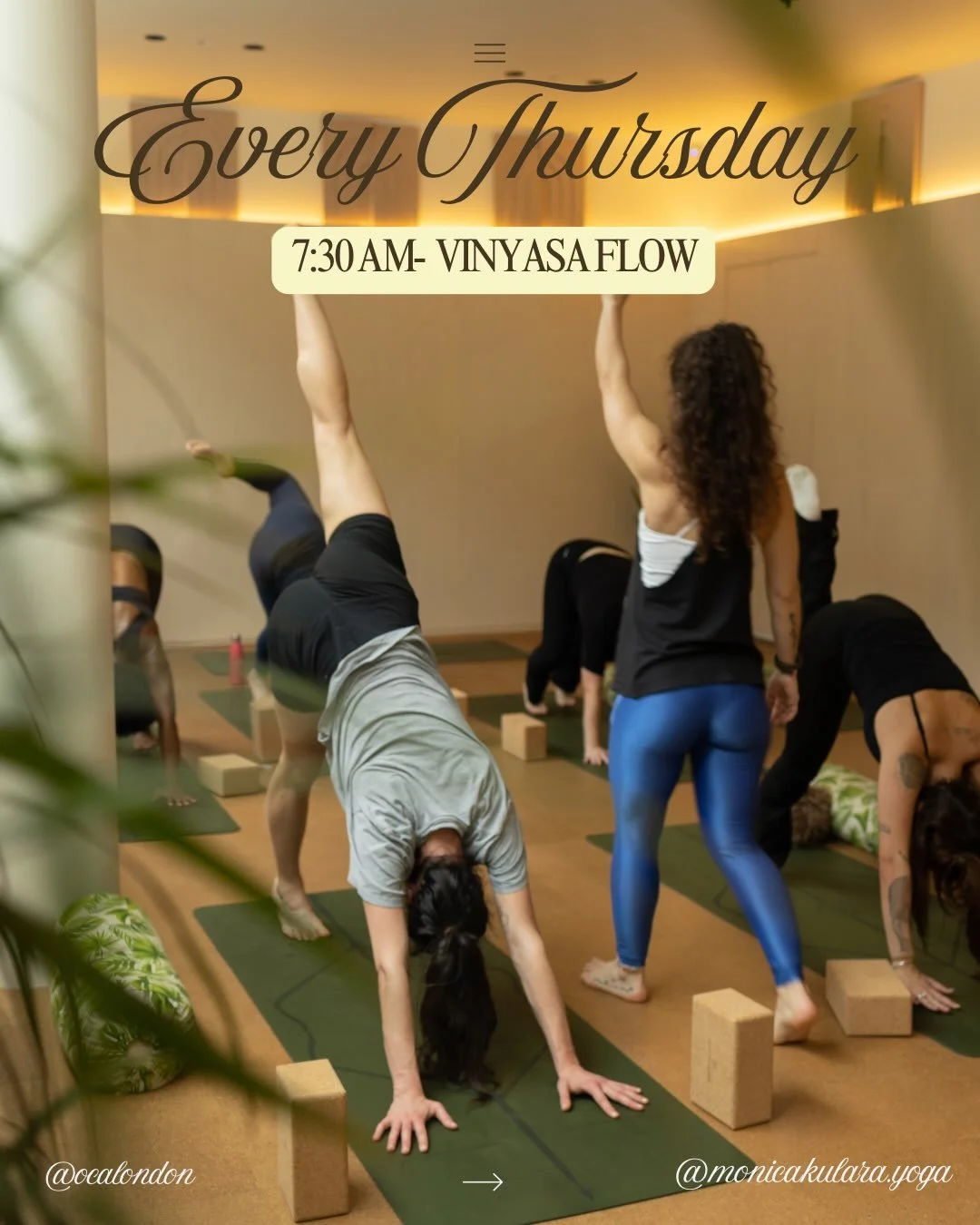 So excited to be teaching @ocalondon every Thursday:

7:30 am - Vinyasa Flow
Energise your day with a fun and challenging practice. 

9:30 am - Gentle &amp; Accessible Yoga
Slow down, breathe deeper and stretch further with a soft practice.

See you 