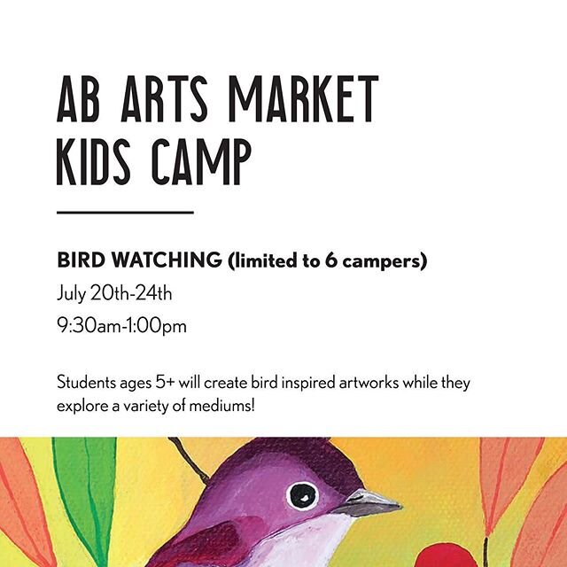🦜JULY CAMP🦜 This is our last camp of the summer @atlanticbeachartsmarket Only a few spots left. Sign up today!
