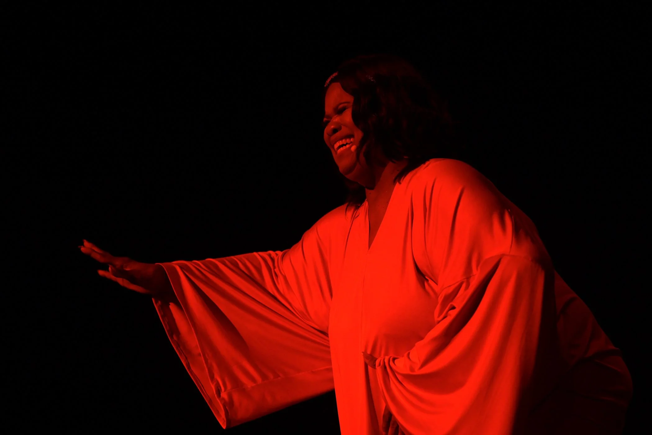  Caline Newton closing the performance with final monologue. 