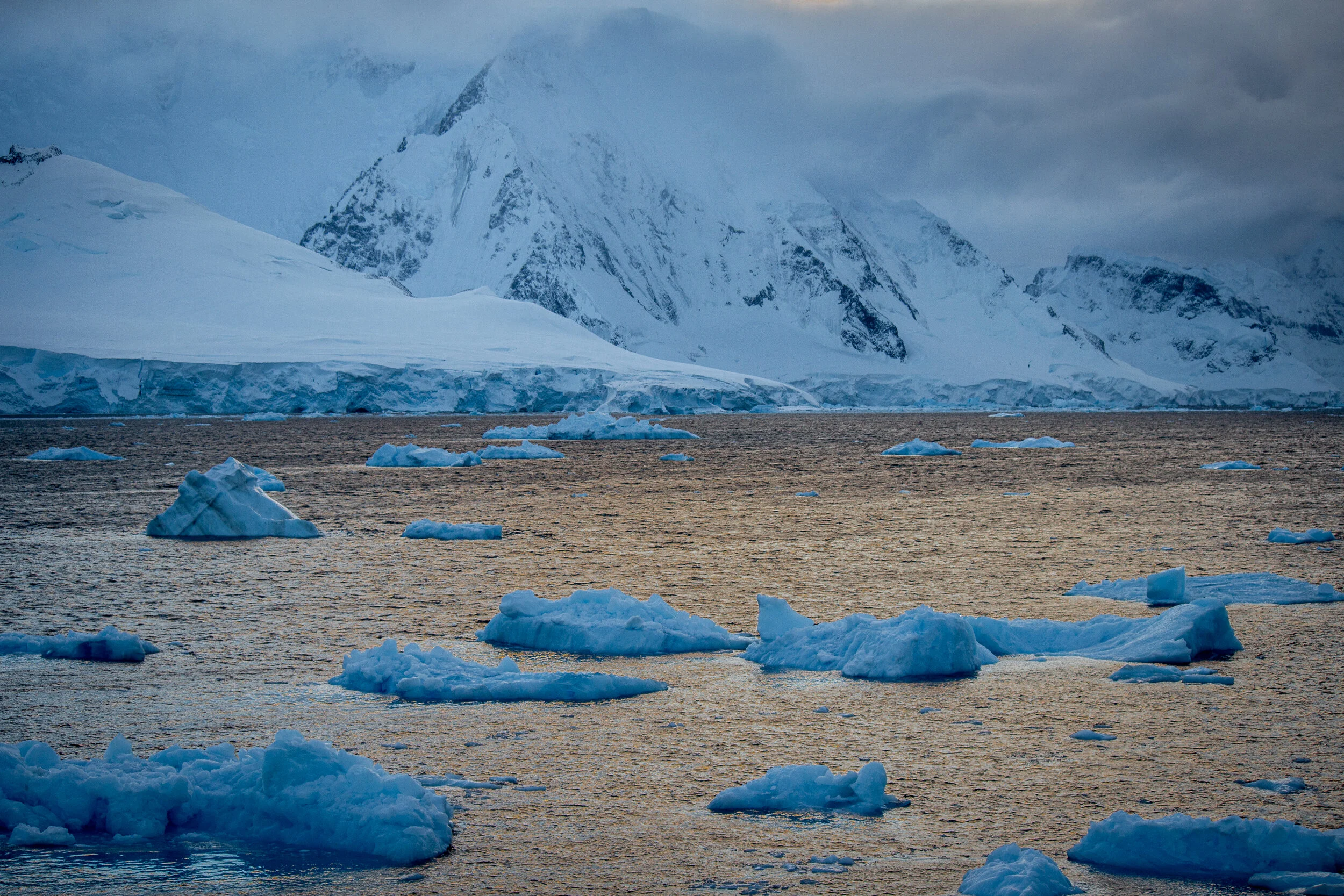 Blue and Yellow Bergy Bits, Antarctica