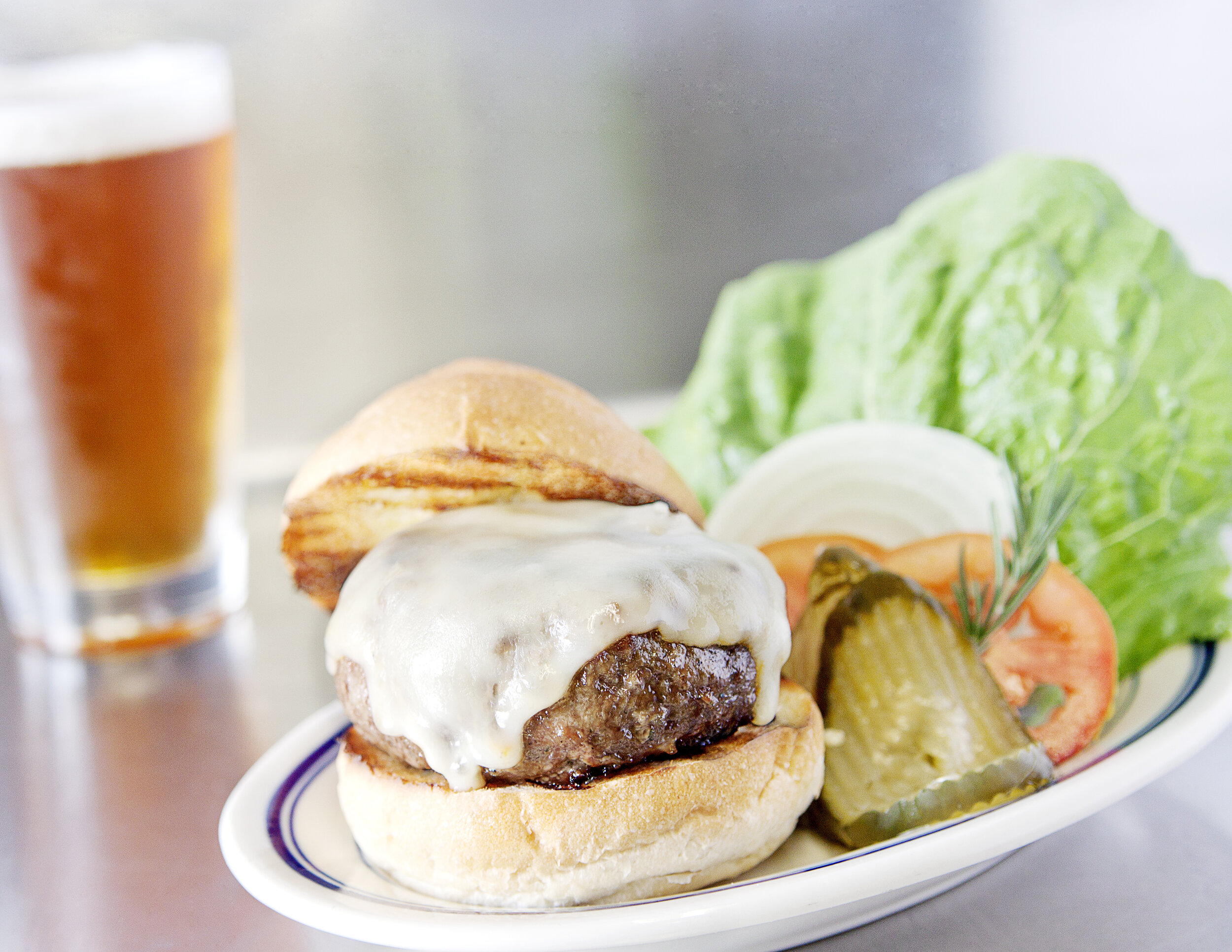 A burger and beer
