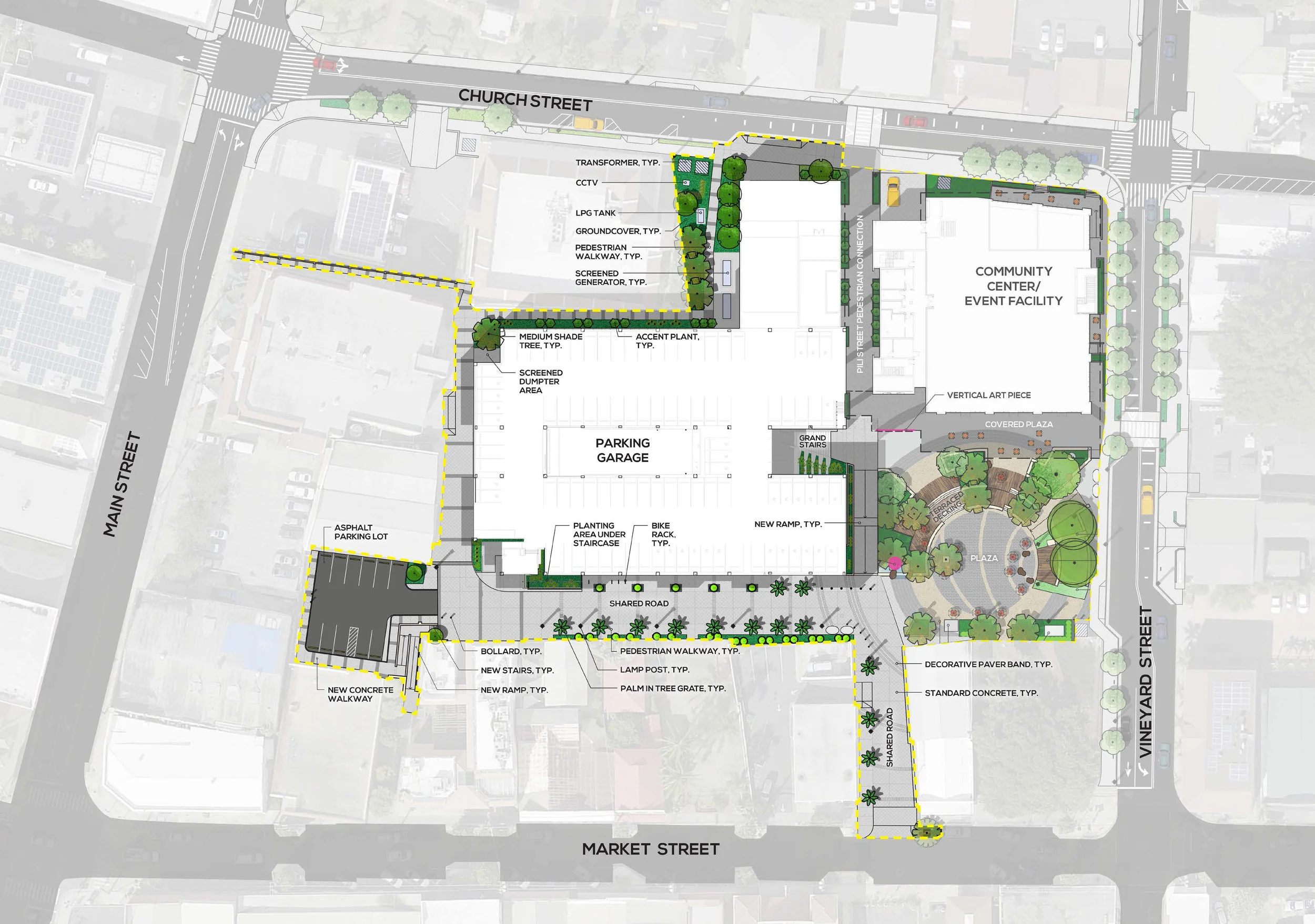 Illustration of proposed Civic Center presented in December 2018. Project is subject to change.