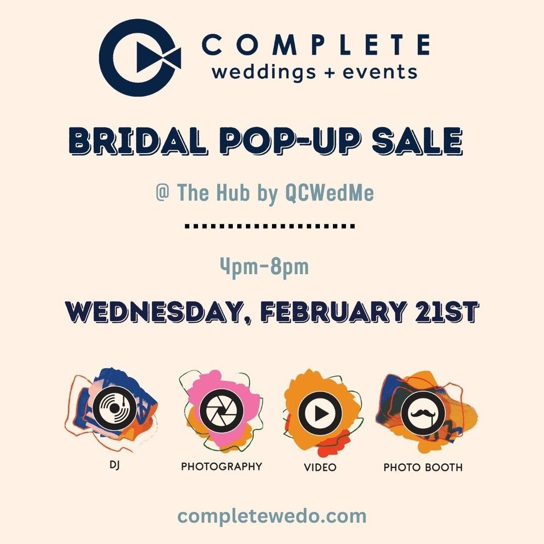 Stop in The Hub and meet the crew from Complete Weddings + Events! #engagedaf #illinoiswedding #iowawedding #isaidyes #qcbride #qcfindnow #qcweddingvendors #qcwedme #quadcities #quadcitiesbride #quadcitieswedding #quadcitiesweddings #tagtheqc #weddin