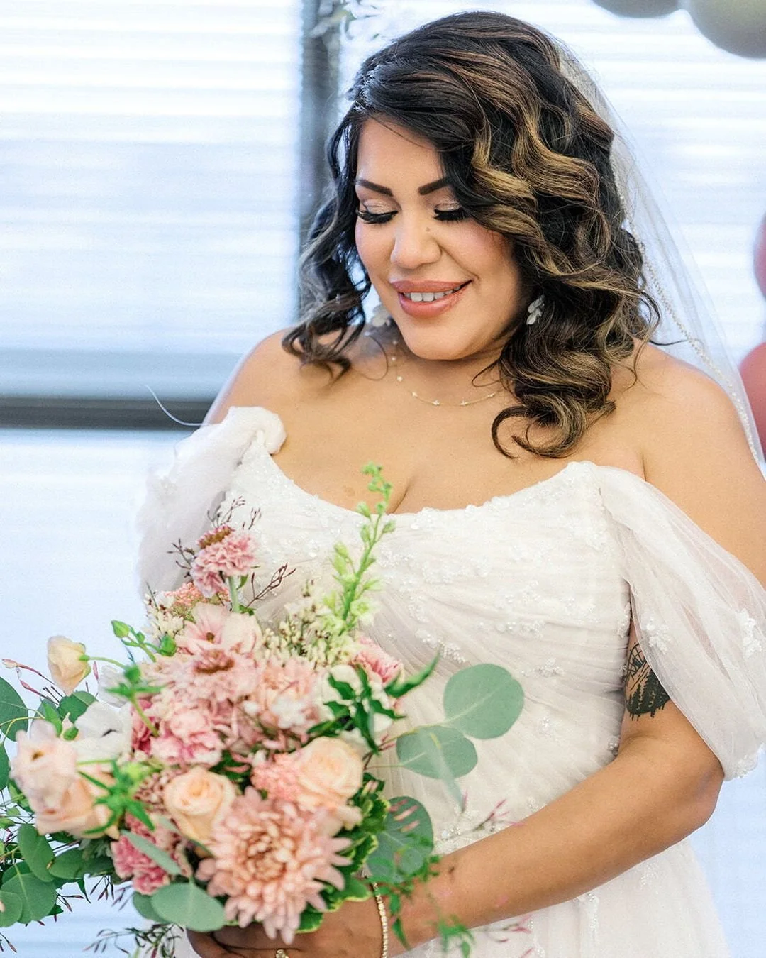 Blush, glow, lashes, love 💕 Wedding-day beauty by @malloryfitzgeraldmua &mdash; making sure you shine from the walk down the aisle to the very last song.