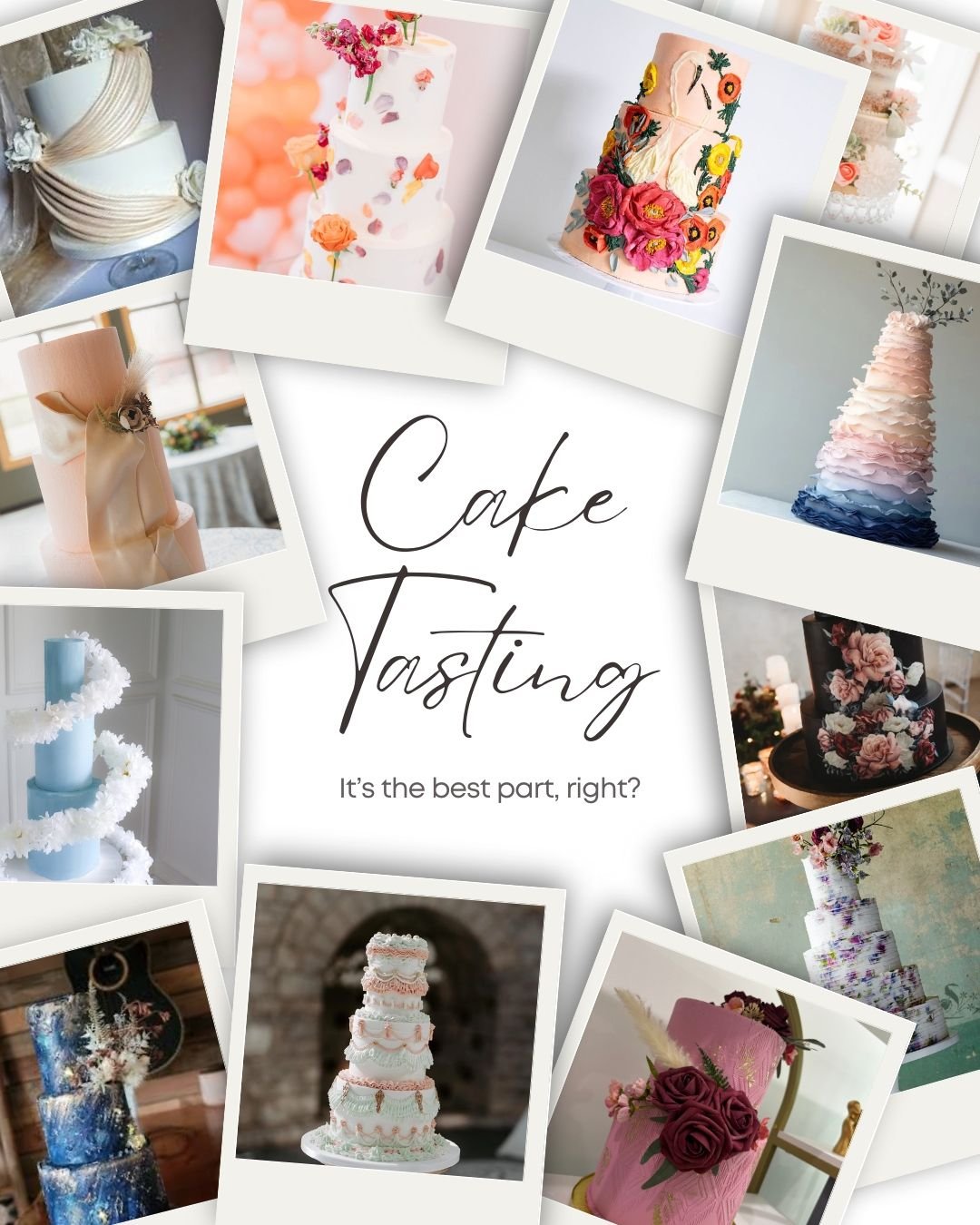 🎂 Cake tasting: the best part of wedding planning, right?! 🍰 

What flavors are you considering? 

Featured cakes by Olde Towne Bakery, Little Sweets Cake Design, and others.

#engagedaf #illinoiswedding #iowawedding #isaidyes #qcbride #qcfindnow #