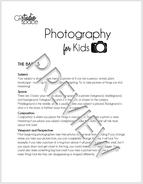 Photography for Kids PDF