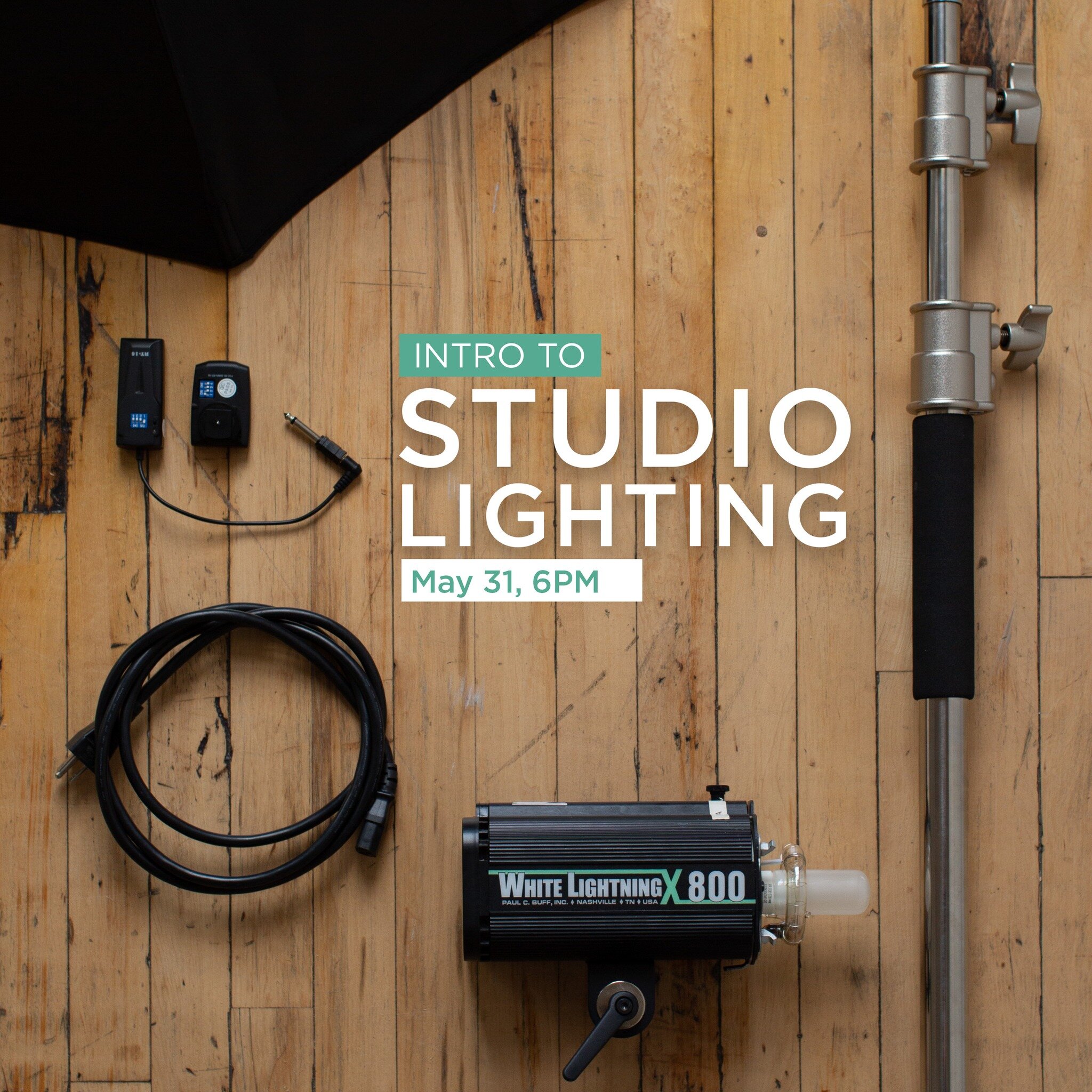 Our next &quot;Intro To Studio Lighting&quot; class is on Wednesday, May 31 @ 6PM. Learn a simplified method of approaching studio lighting so you can still deliver for your client regardless of the sun. Book at Link in Bio.

Class Details:
2 hrs of 