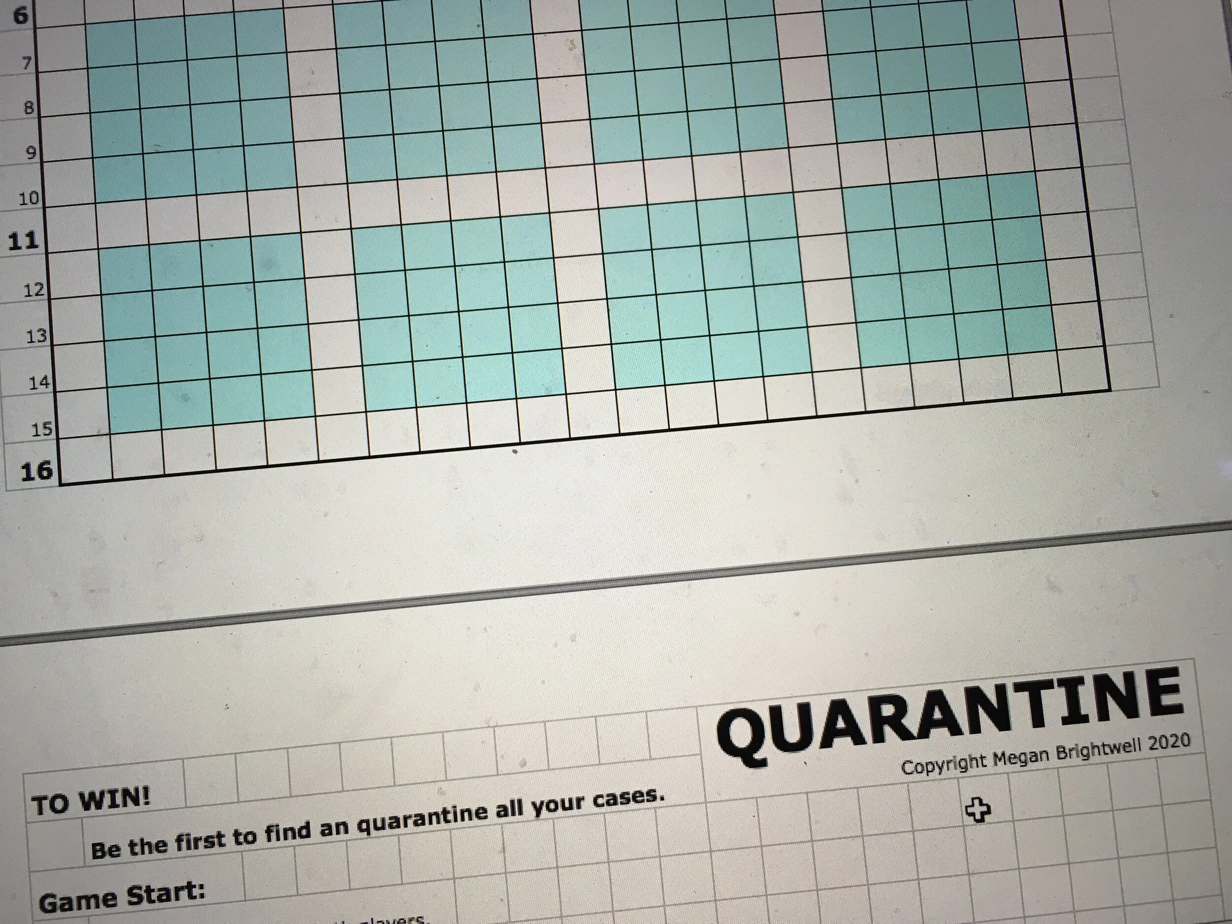 QUARANTINE! My 2 player, not-so-bored, game for ZOOM!