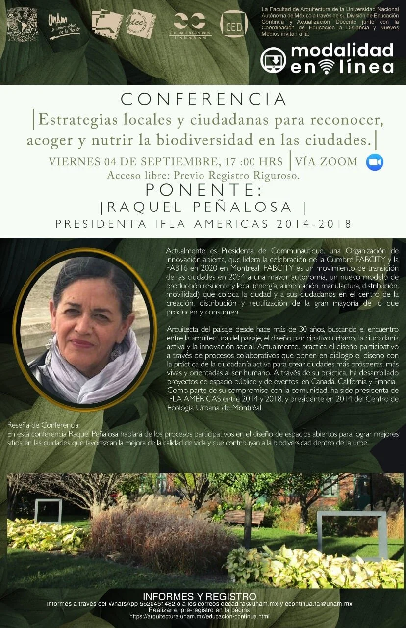 Conference: Estrategias locales y ciudadanas para reconocer, acoger y nutrir la biodiversidad en las ciudades.