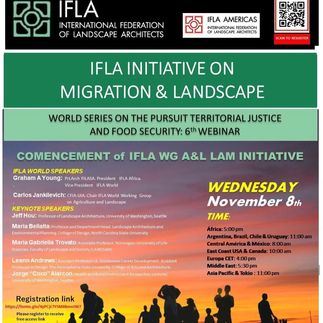 Webinar: IFLA initiative on Migration and Landscape - World series on the pursuit of territorial justice and food security