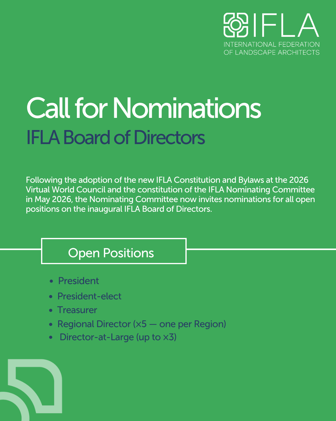 Call for nominations  - IFLA Board of Directors