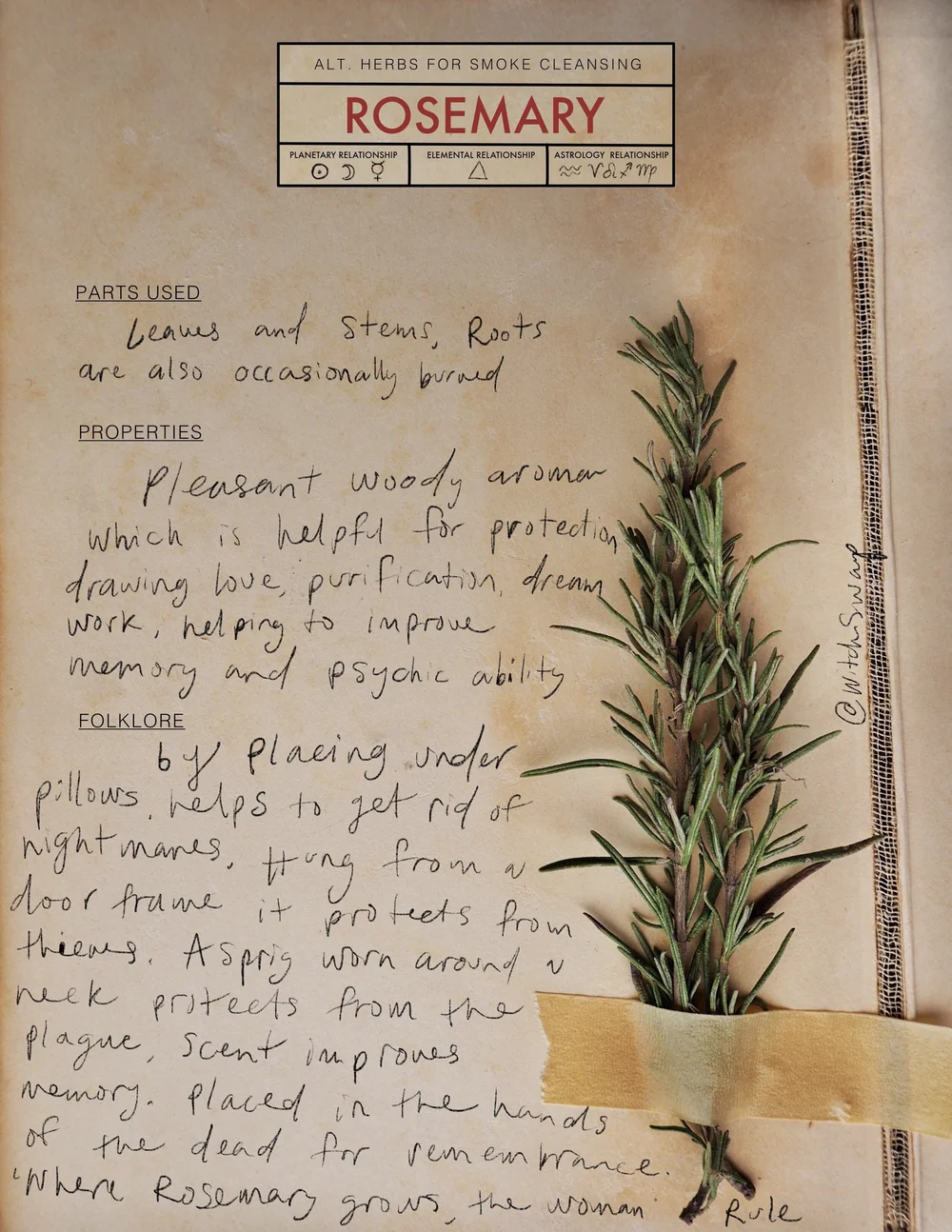Alt Herbs For Smoke Cleansing Rosemary Witch Swap
