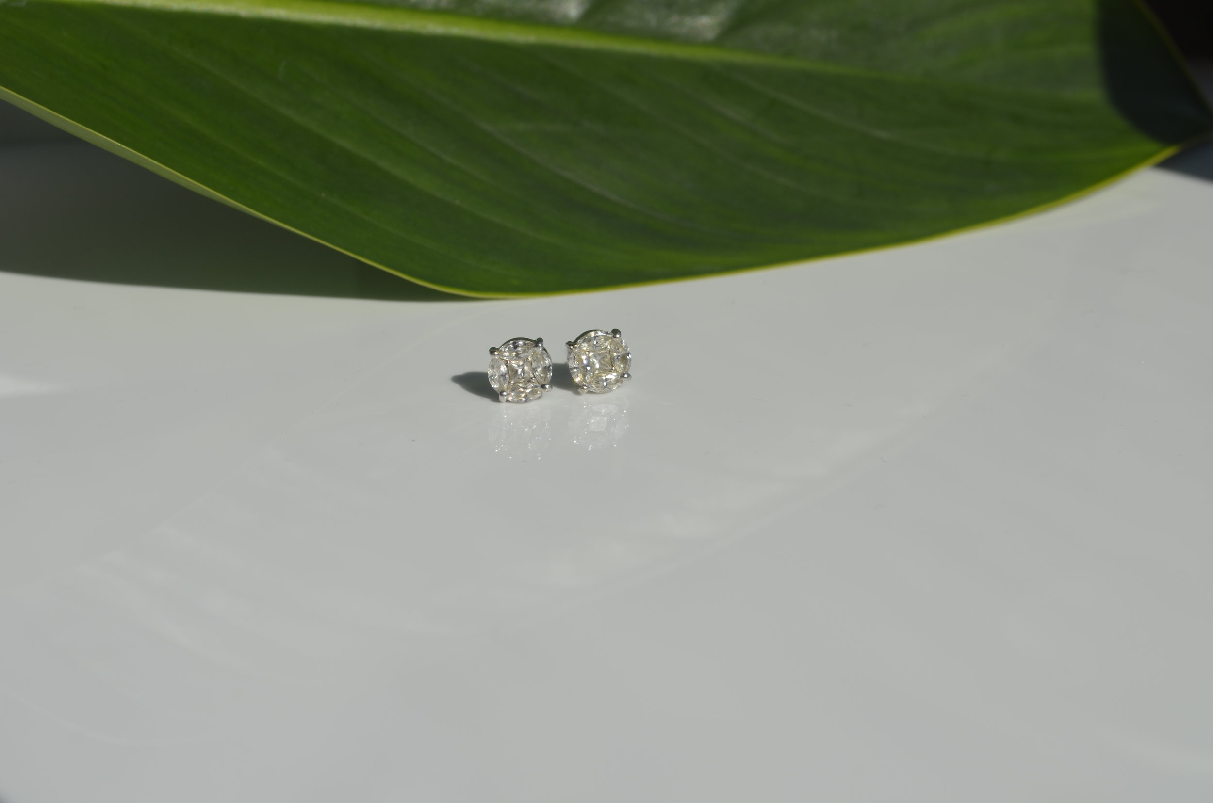 White gold diamond studs