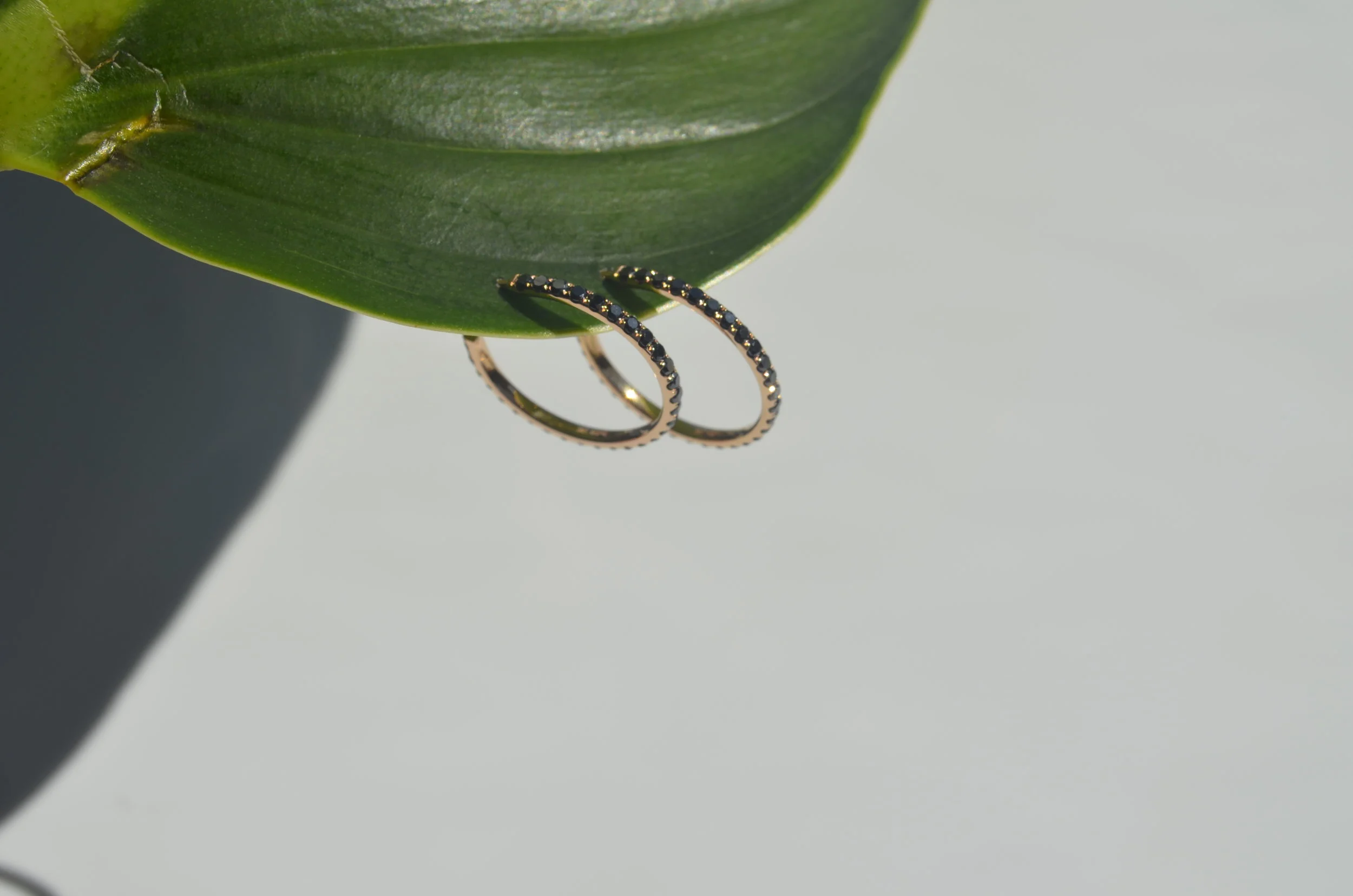 Rose gold black diamond earrings