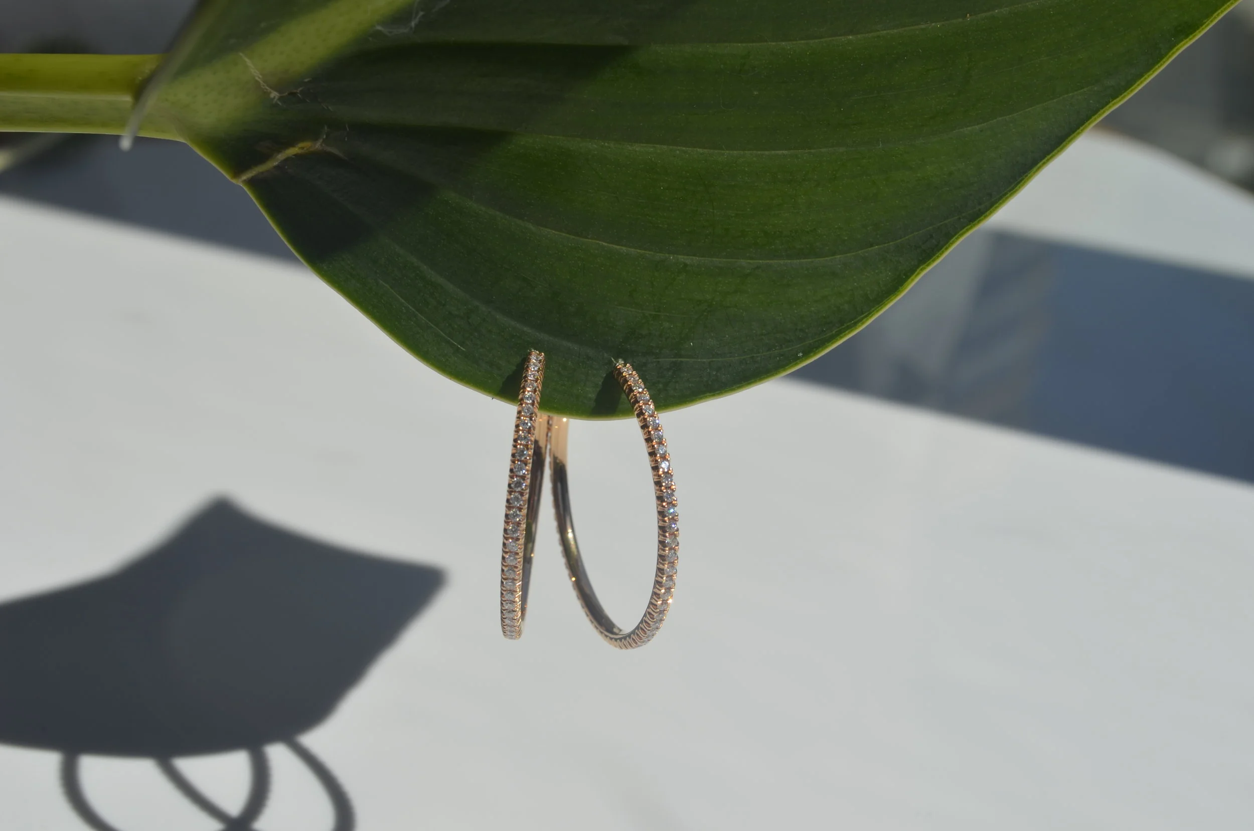 Rose gold diamond earrings