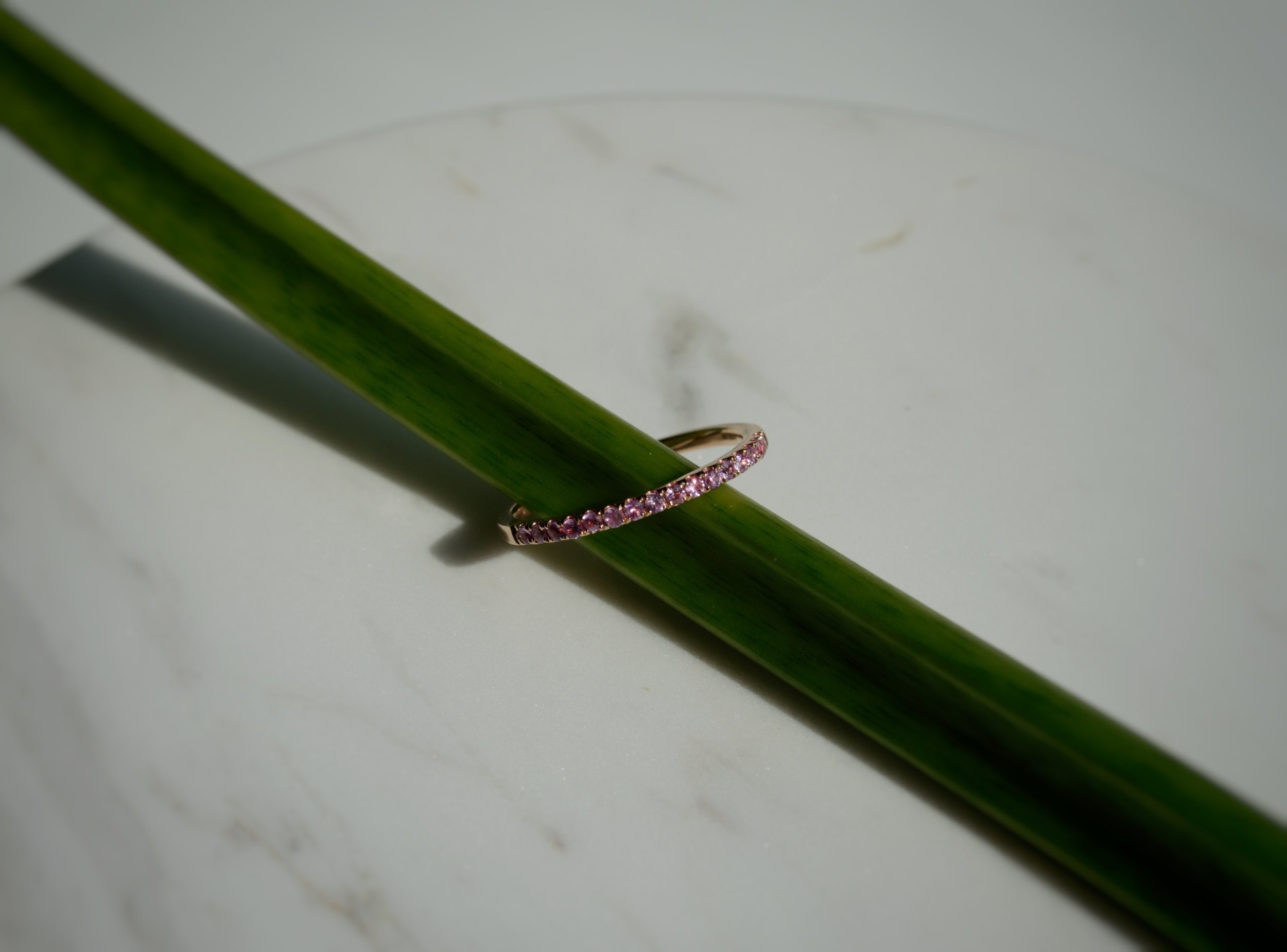 Rose gold pink sapphire ring
