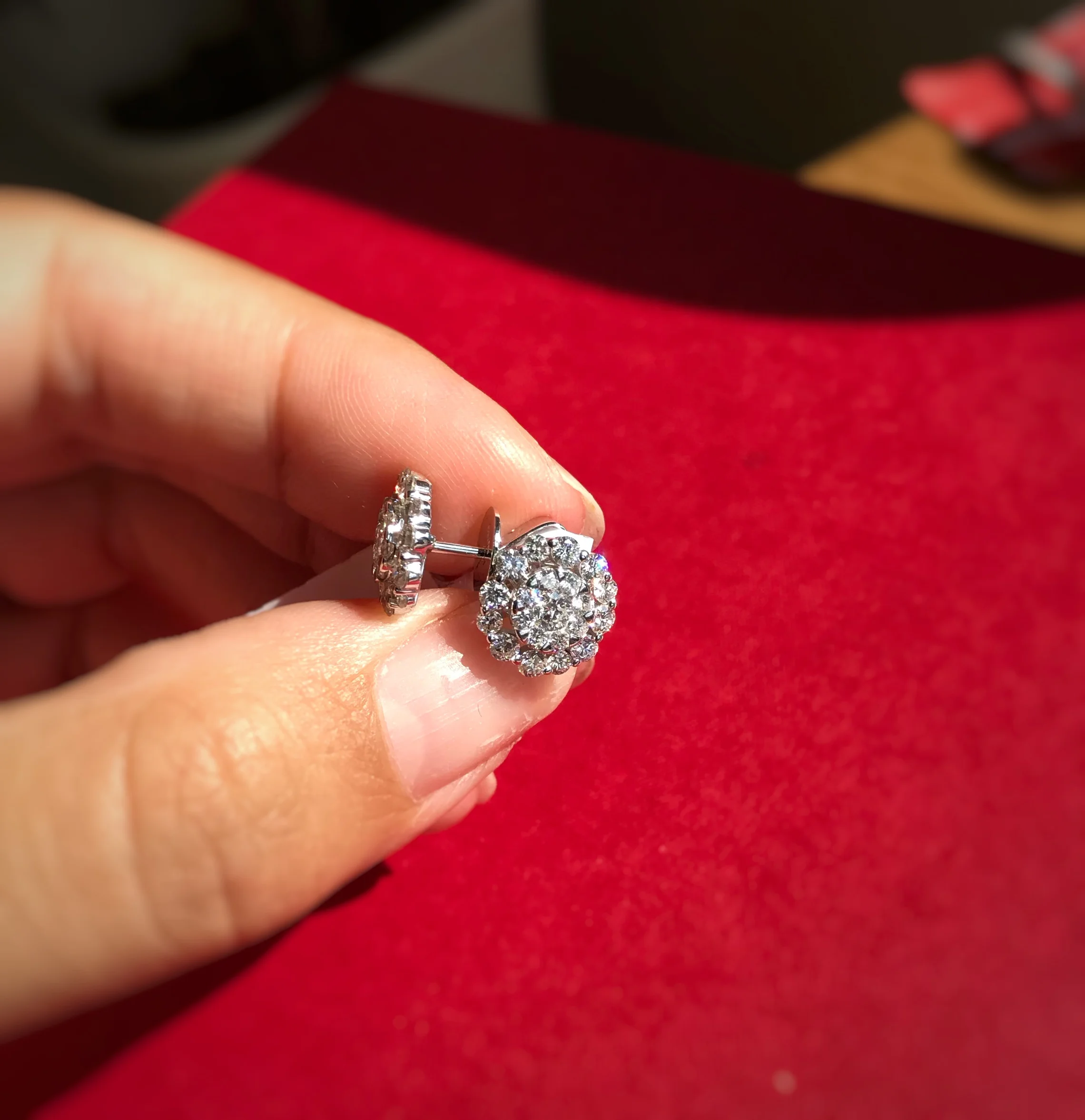 White gold diamond earrings