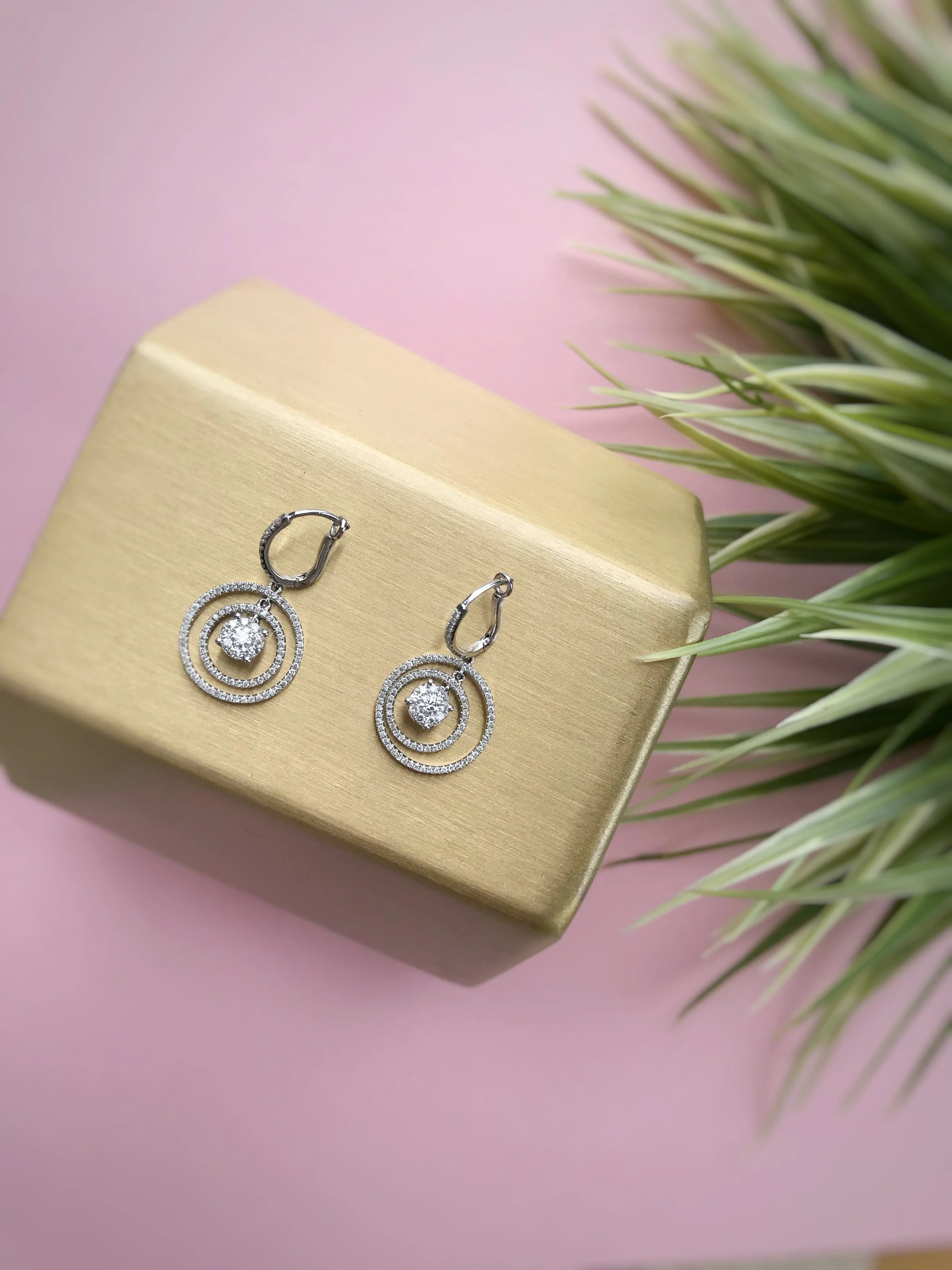 White gold diamond earrings