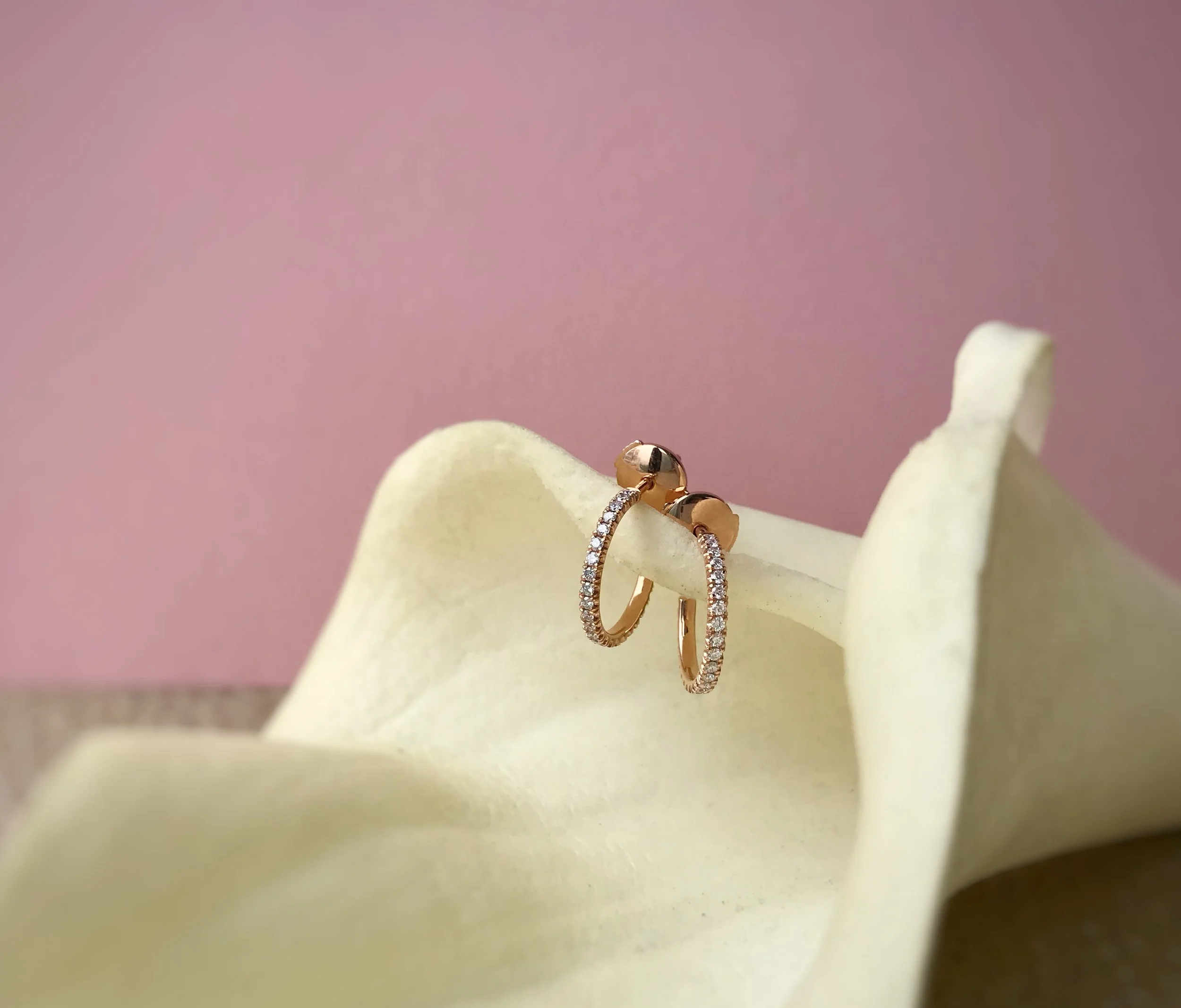 Rose gold diamond earrings