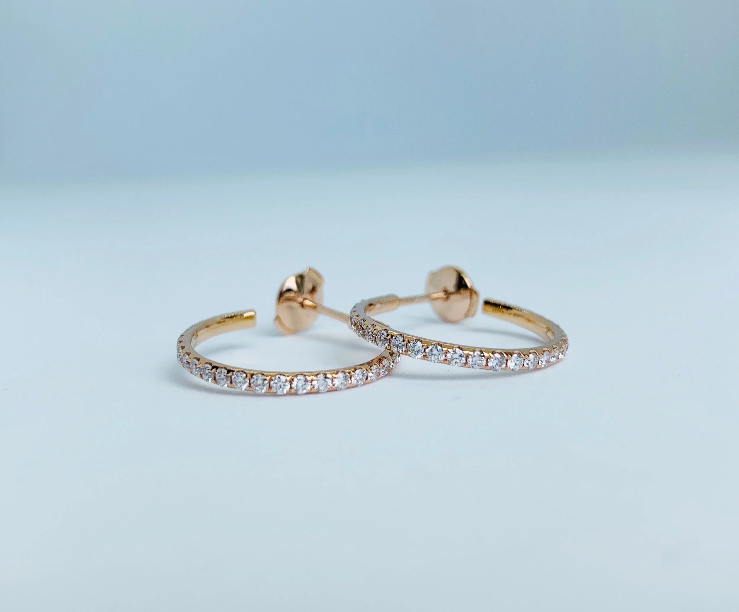 Rose gold diamond earrings