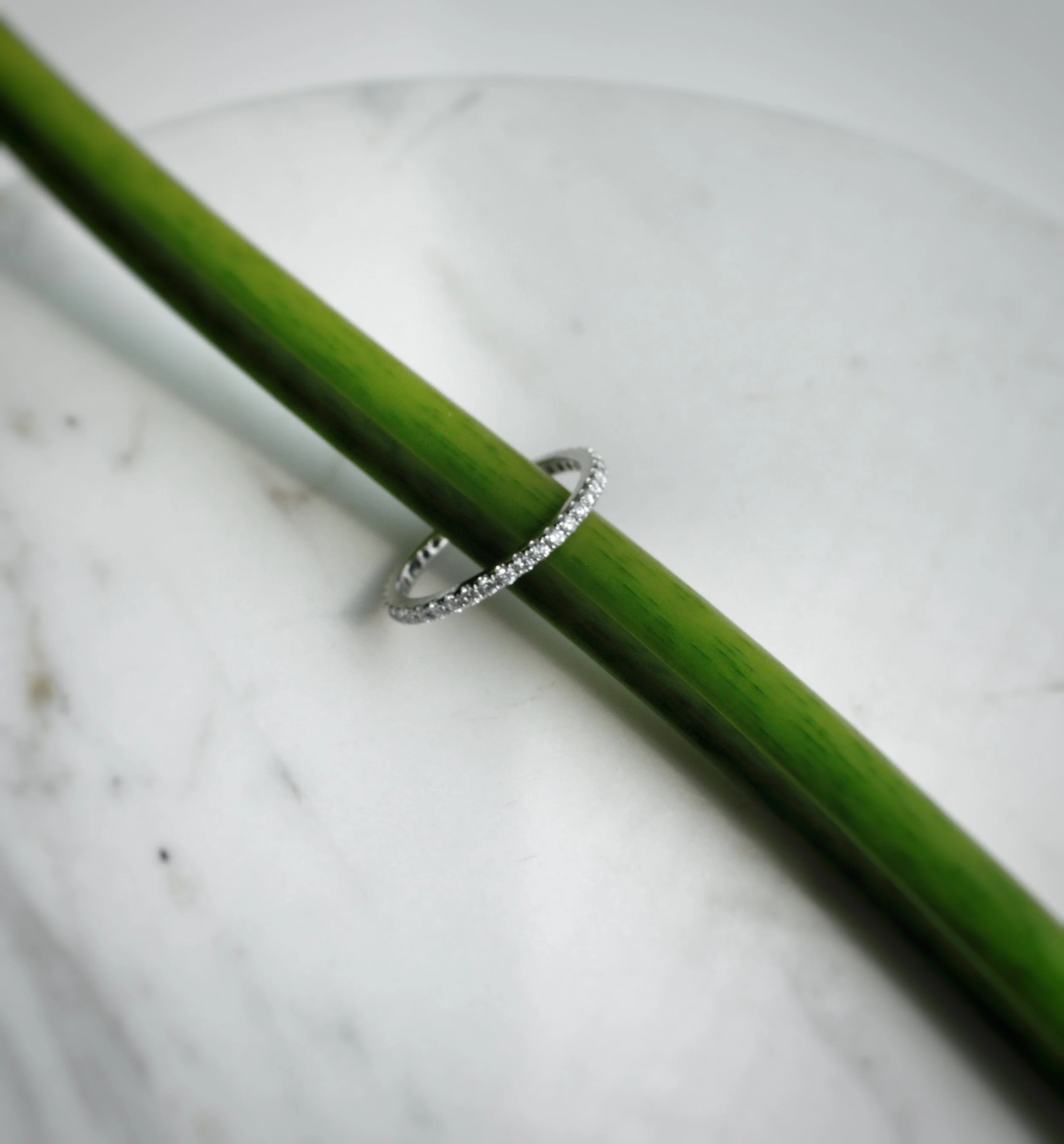 White gold eternity diamond ring