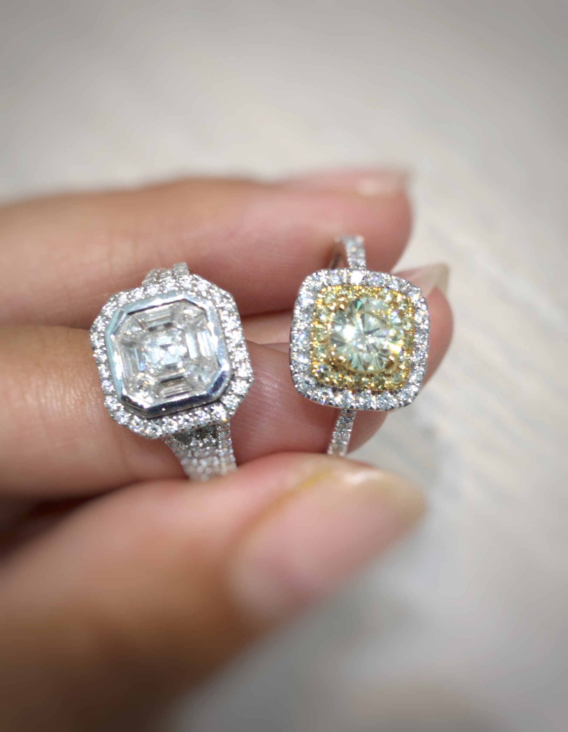 White gold diamond rings