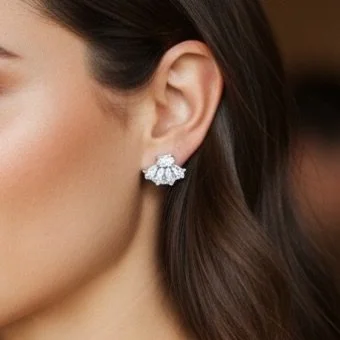 The Fan Diamonds studs. A festive choice. #giftsforher #christmasgiftideas #forsomeone