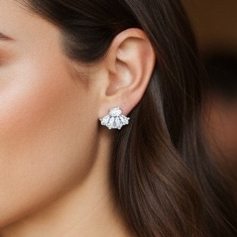 The Fan Diamonds studs. A festive choice. #giftsforher #christmasgiftideas #forsomeone