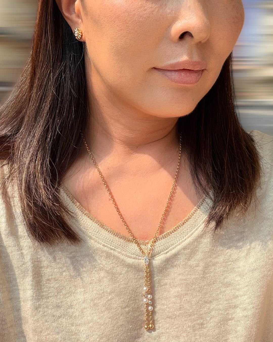 Worn, not styled. #ynecklace #lariatnecklace #ychain #finejewellery #everydayjewellery #quietluxury #Marquisediamond