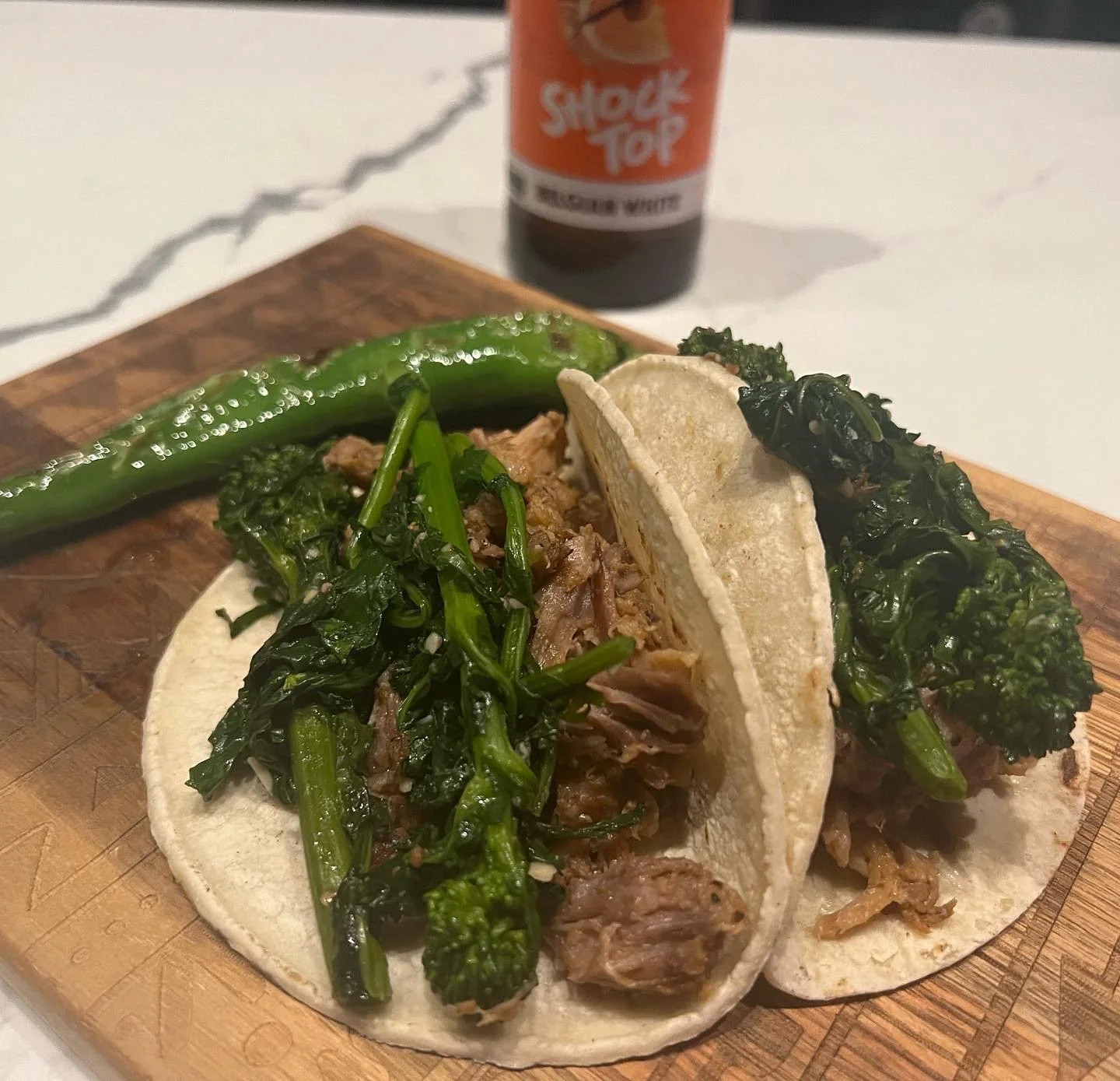 roast pork broc rabe taco