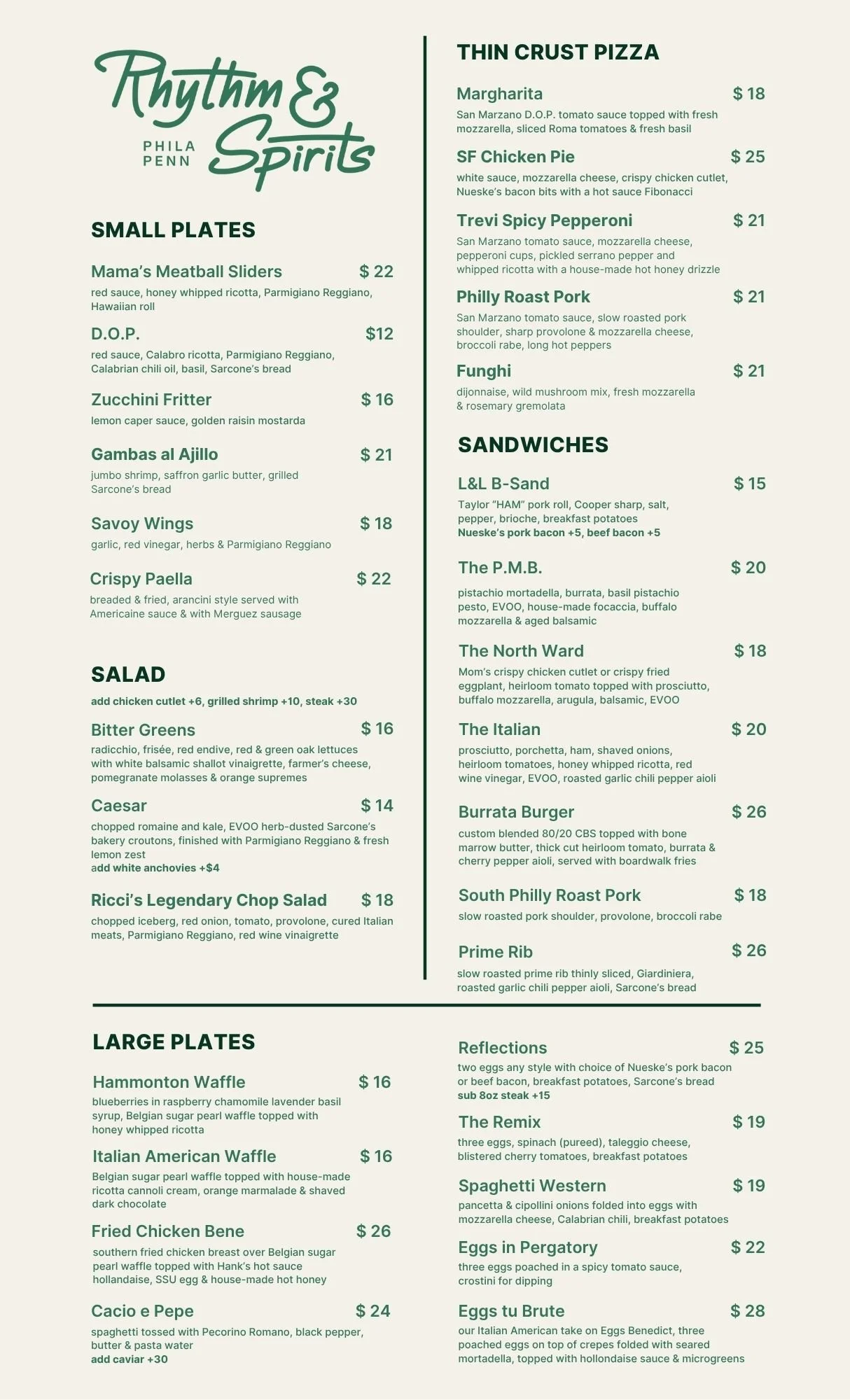 Brunch Menu