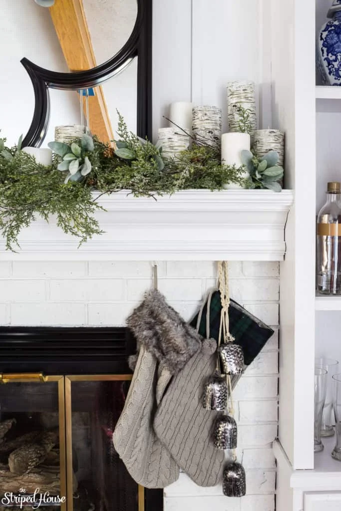 Christmas Mantel Decor via The Striped House
