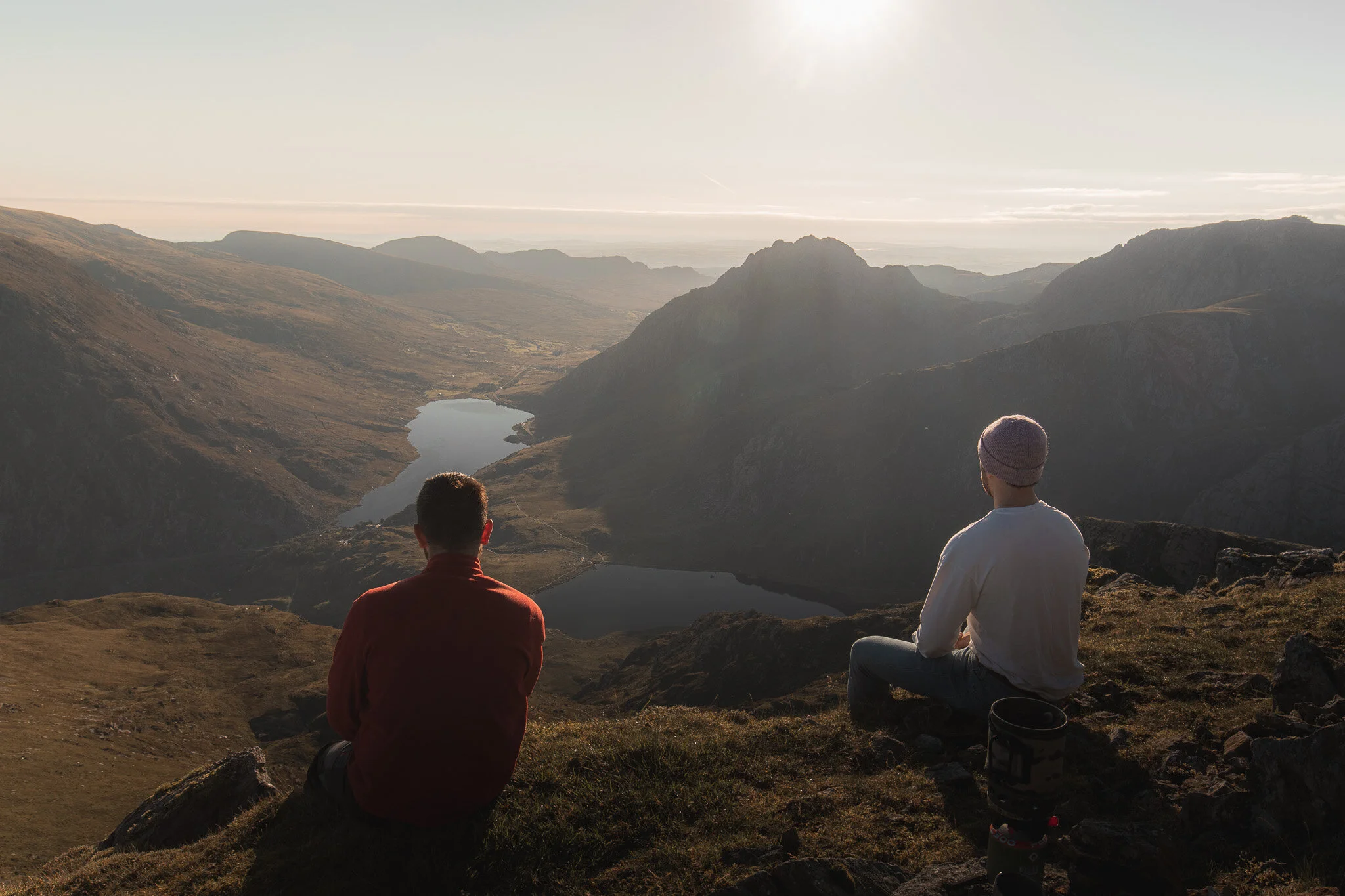 Two Hikers Admire Snowdonia View
