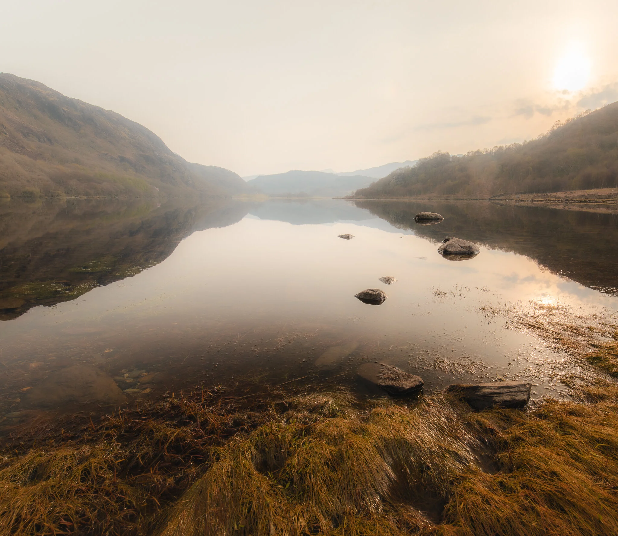 Serene Sunrise on Llyn Dinas, Snowdonia