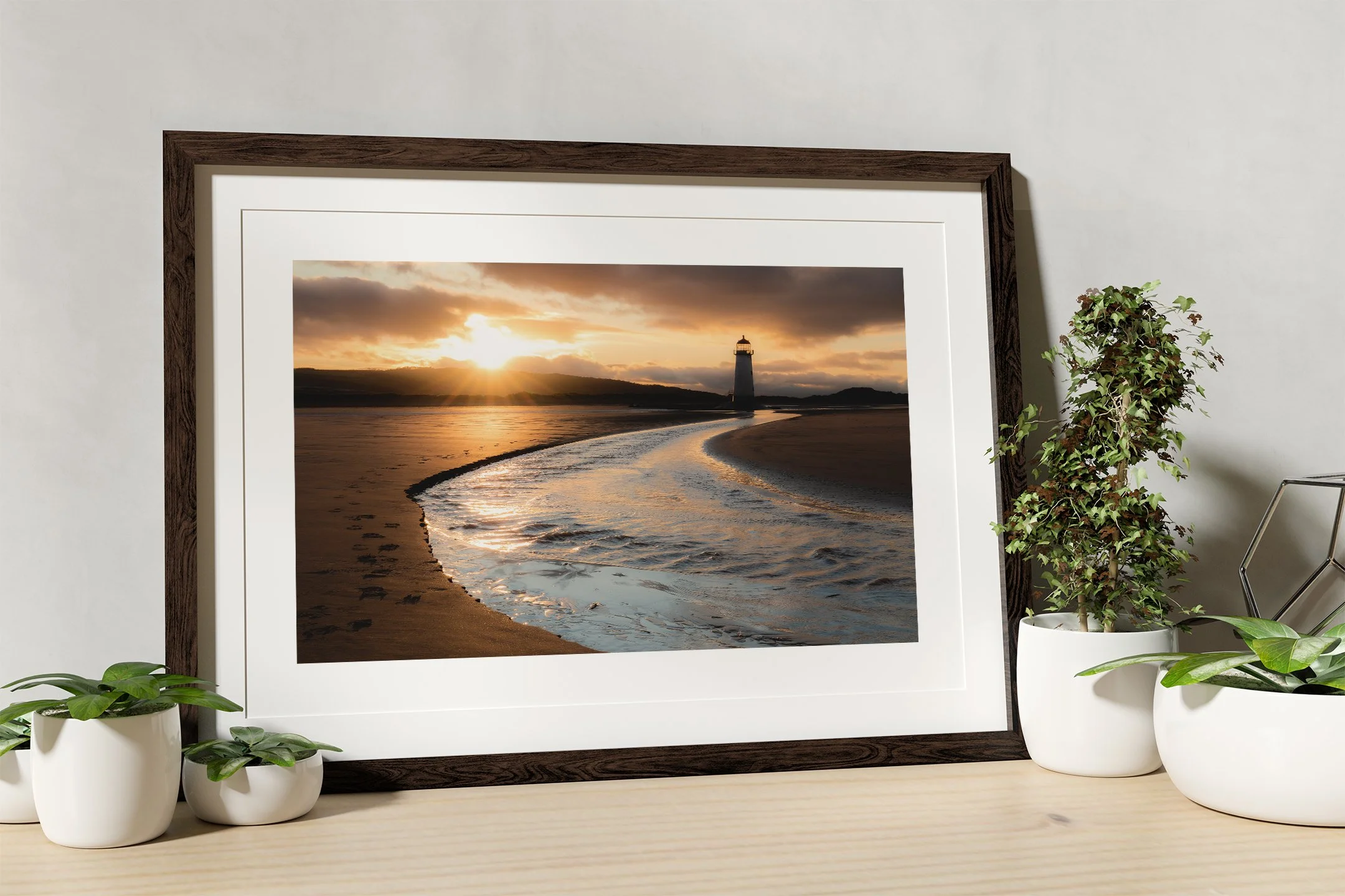 Point of Ayr Lighthouse Sunset Print Mockup.jpg