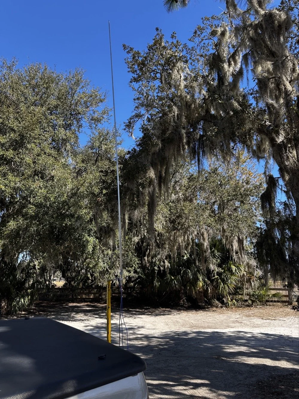 Quarter wave vertical antenna mount with counterpoise wires for POTA activation