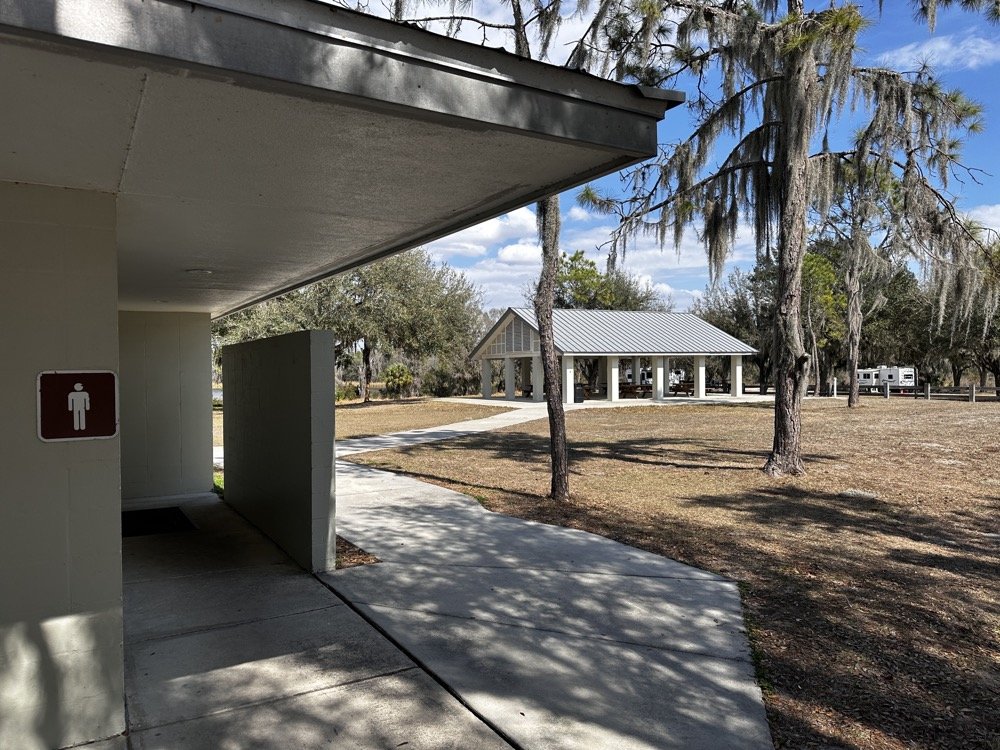 Alafia River State Park covered pavilion with bathrooms and RV camping area POTA operating location