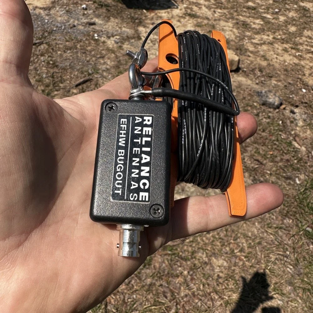 My POTA antenna today, the Bugout by Reliance Antenna 40m EFHW
