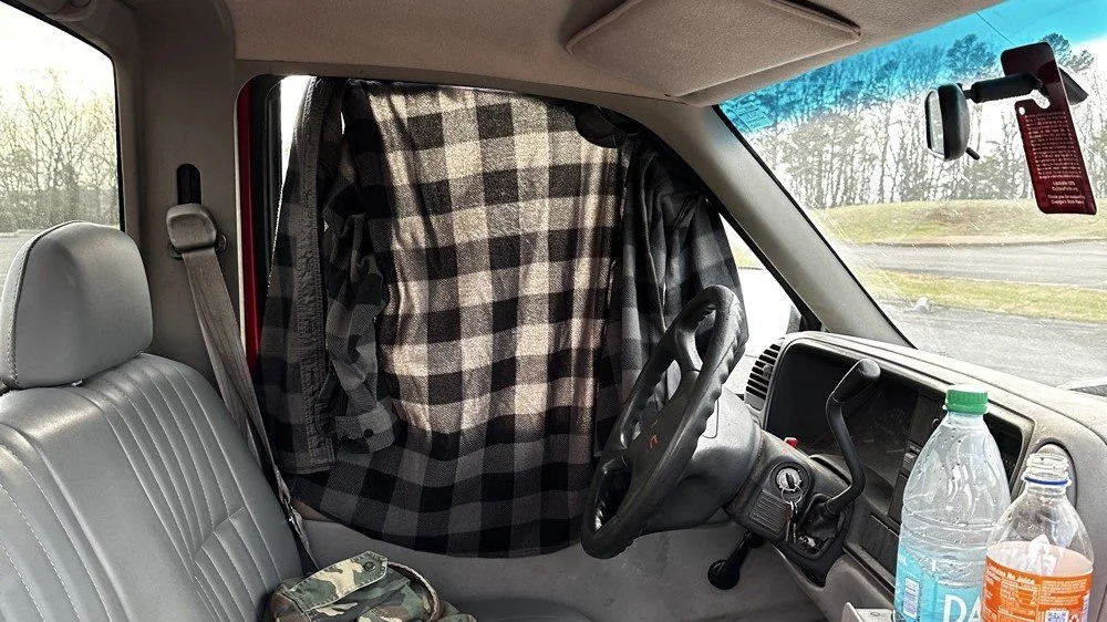 Simple problems require simple solutions, this is how I removed the sun glare off of my radio and computer screen today.