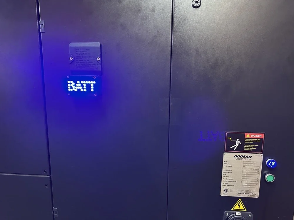 Voltage monitor circuit in “trip” mode showing that the battery bank needs attention.