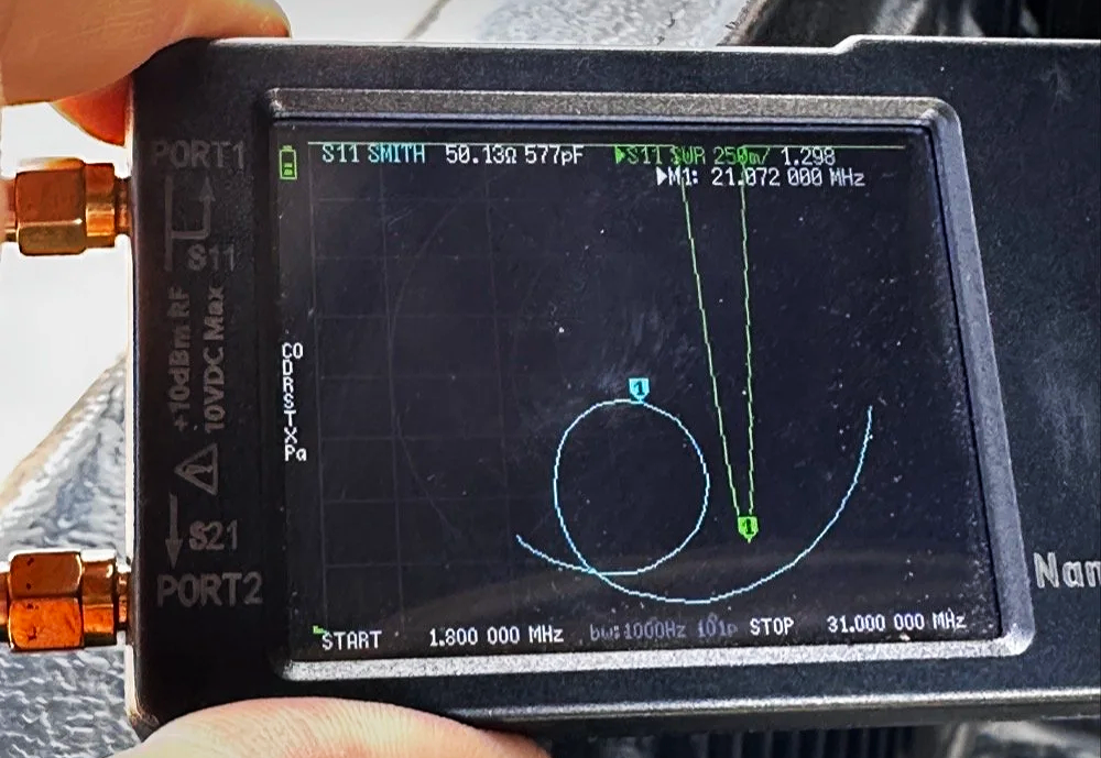 nanovna measuring an antenna