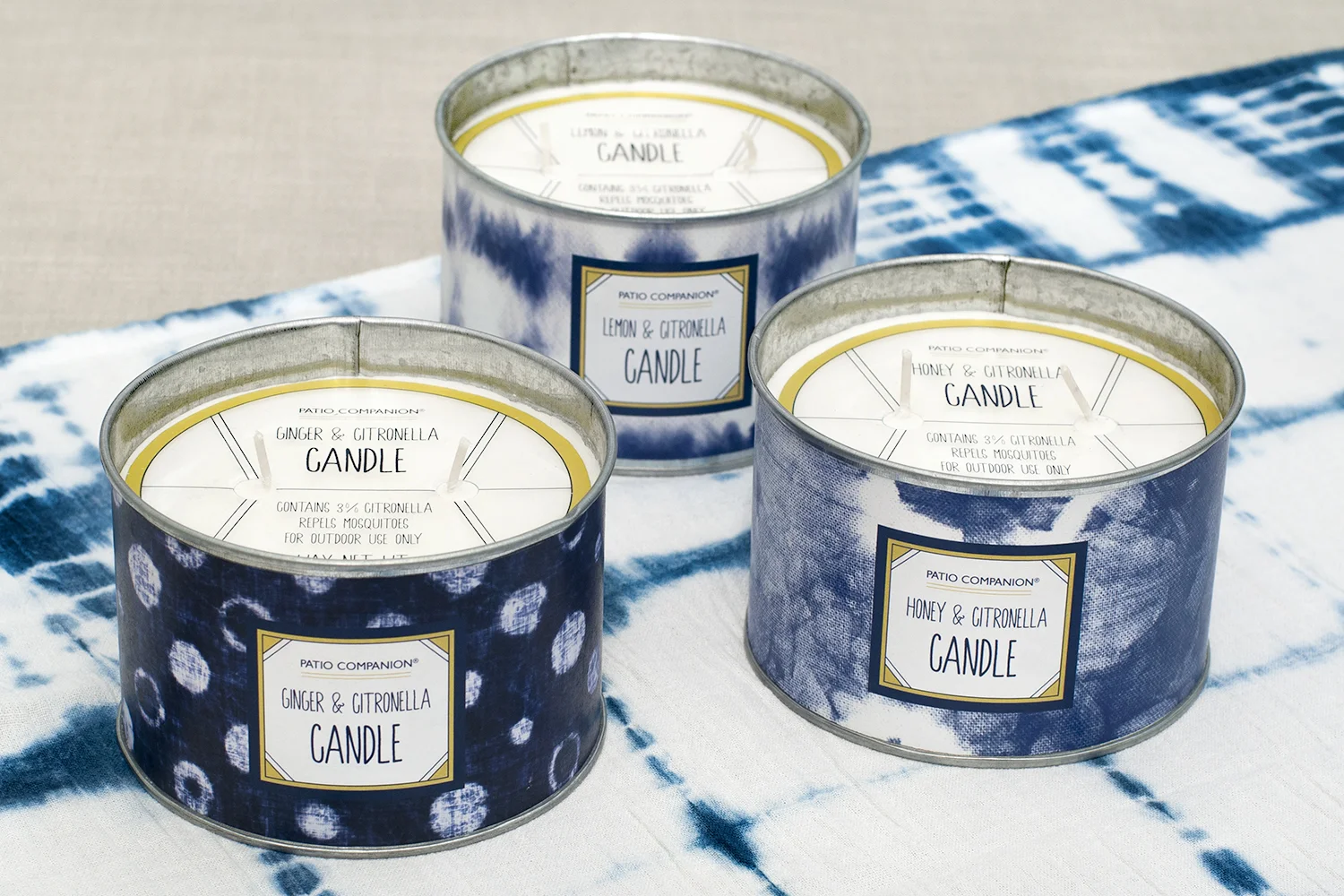  Patio Companion® Shibori citronella candles 
