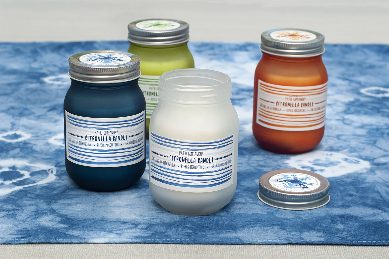 Patio Companion® Shibori citronella candles