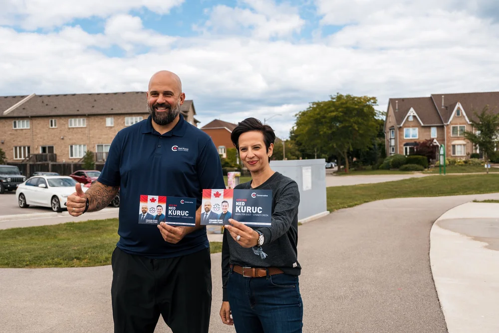 Melissa Lantsman MP canvassing with a candidate