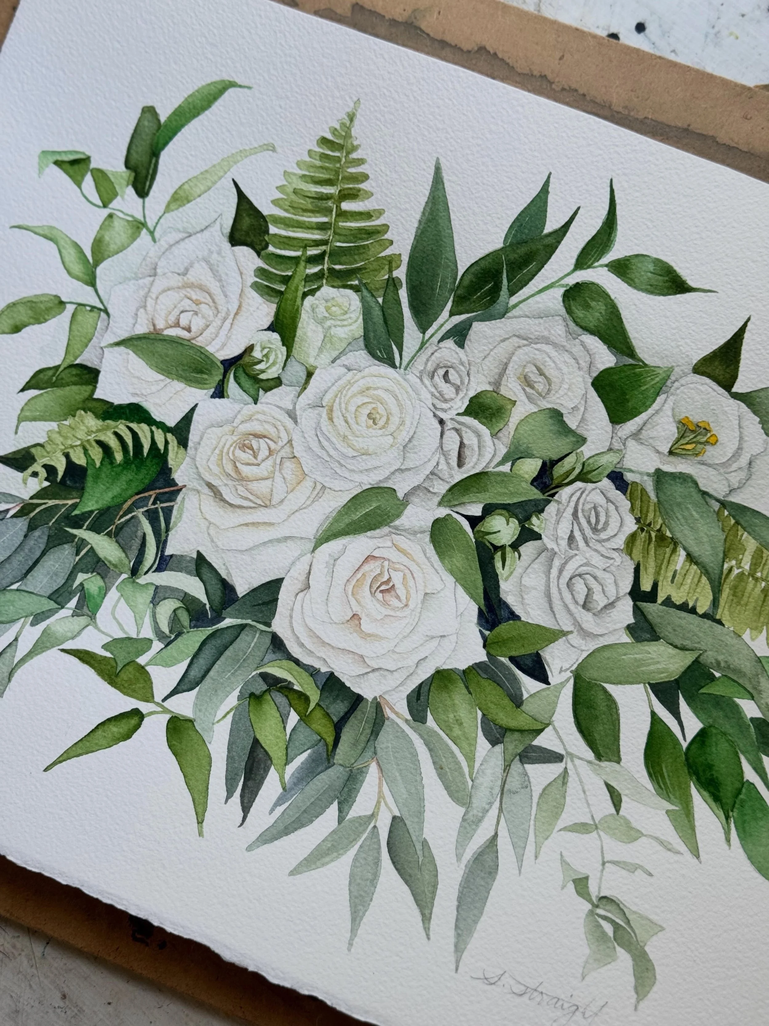 Another bouquet commission complete! I feel so honored every time I get to work on these. Each bouquet is unique and brings its own challenges. I feel myself getting better with each commission, so thank you for letting me give your flowers a new lif