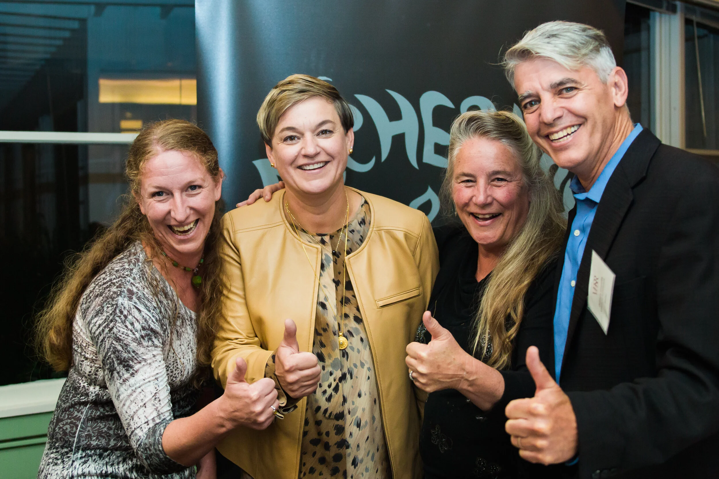 VBSR Awardees (left to right): Theresa Snow, founder of Salvation Farms (Young Changemaker Award), Jenn Kimmich, co-founder of The Alchemist (Terry Ehrich Award for Lifetime Achievement), Julie Lineberger & Joseph Cincotta, founders of LineSync Architecture (VBSR Innovation and Inspiration Award).