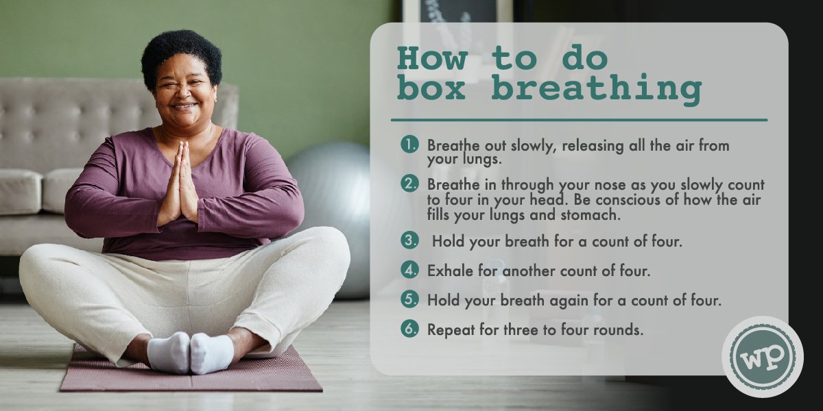 How to do box breathing graphic