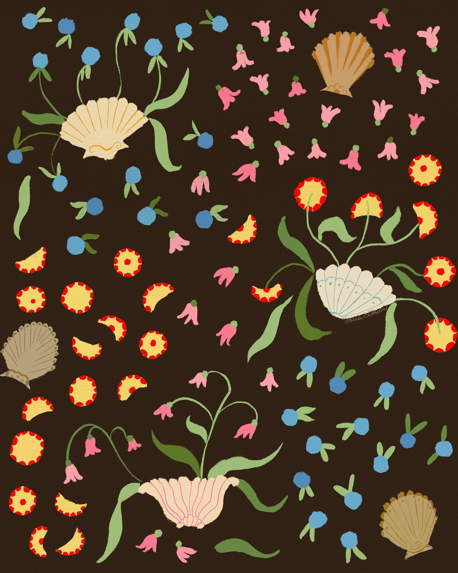 Shells & Flowers — Erica Catherine: Illustrations | Patterns ...