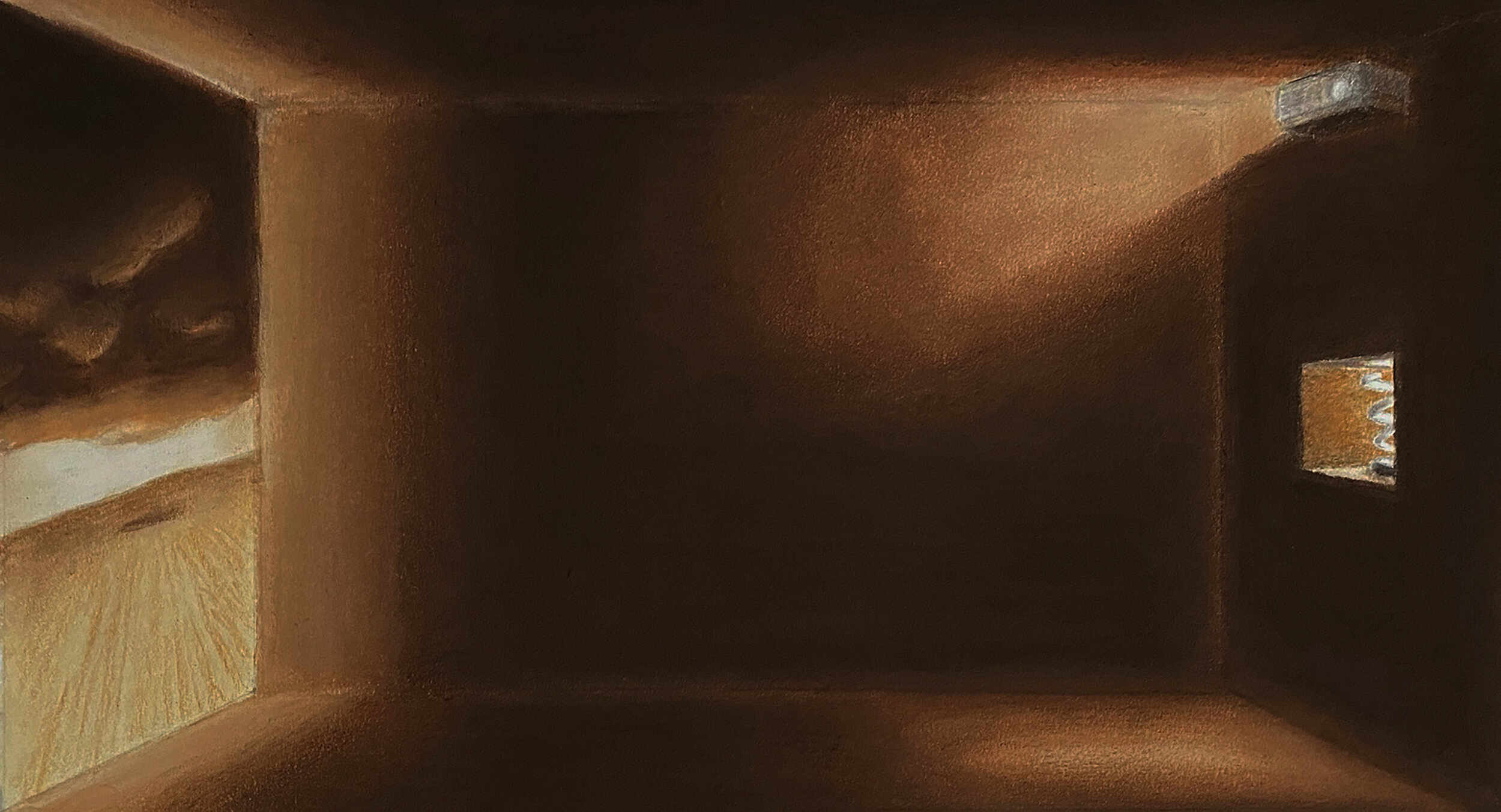The Beginning of Dreaming (Installation Sketch), pastel, graphite, 2021